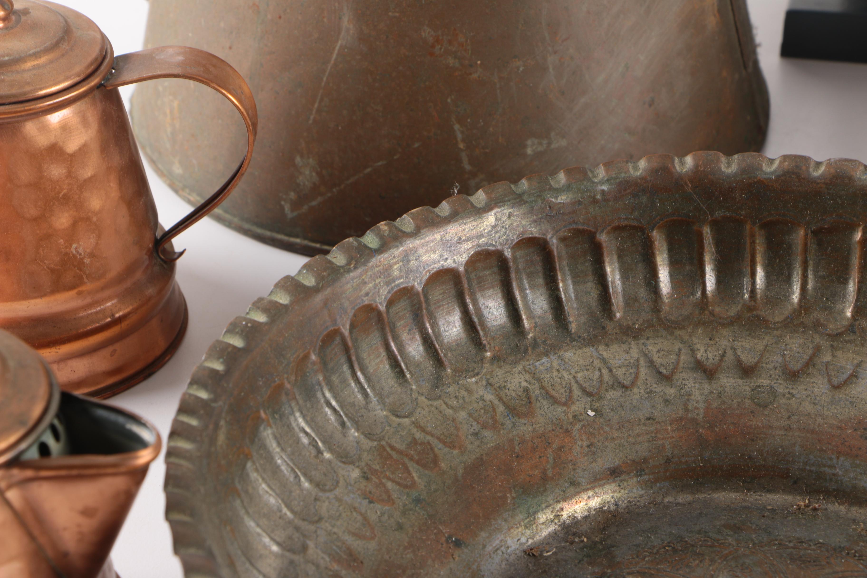 Vintage Copper and Brass Serveware