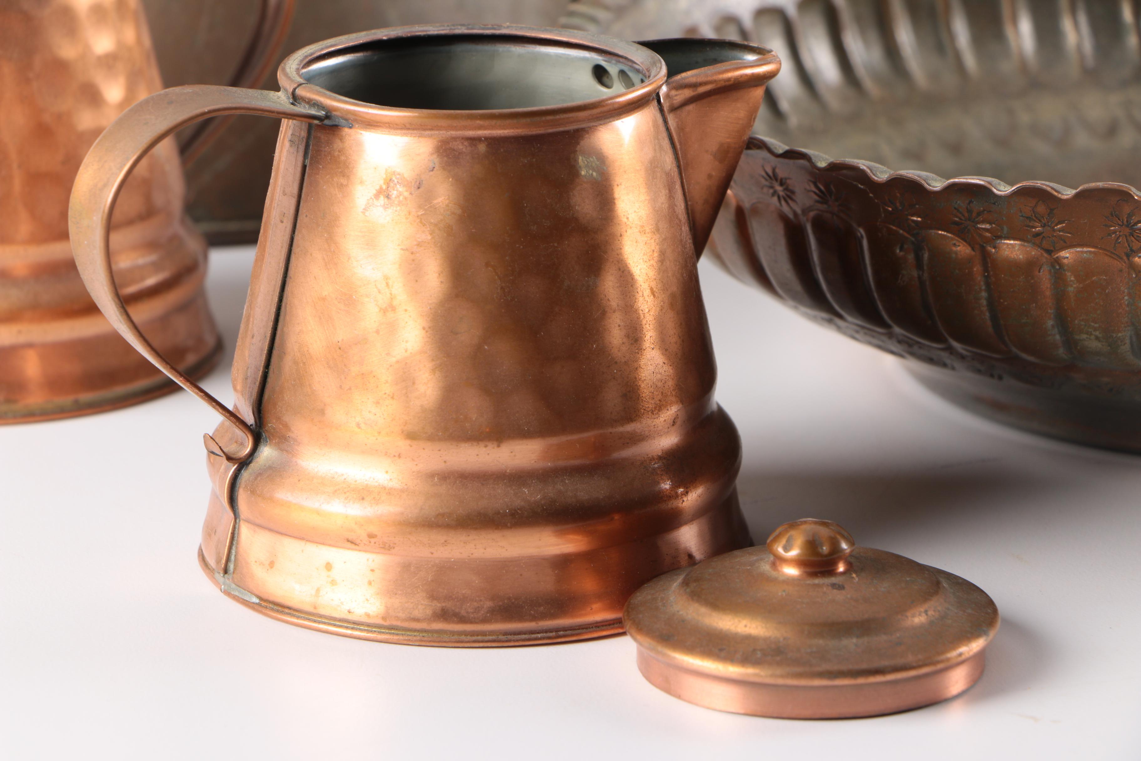 Vintage Copper and Brass Serveware