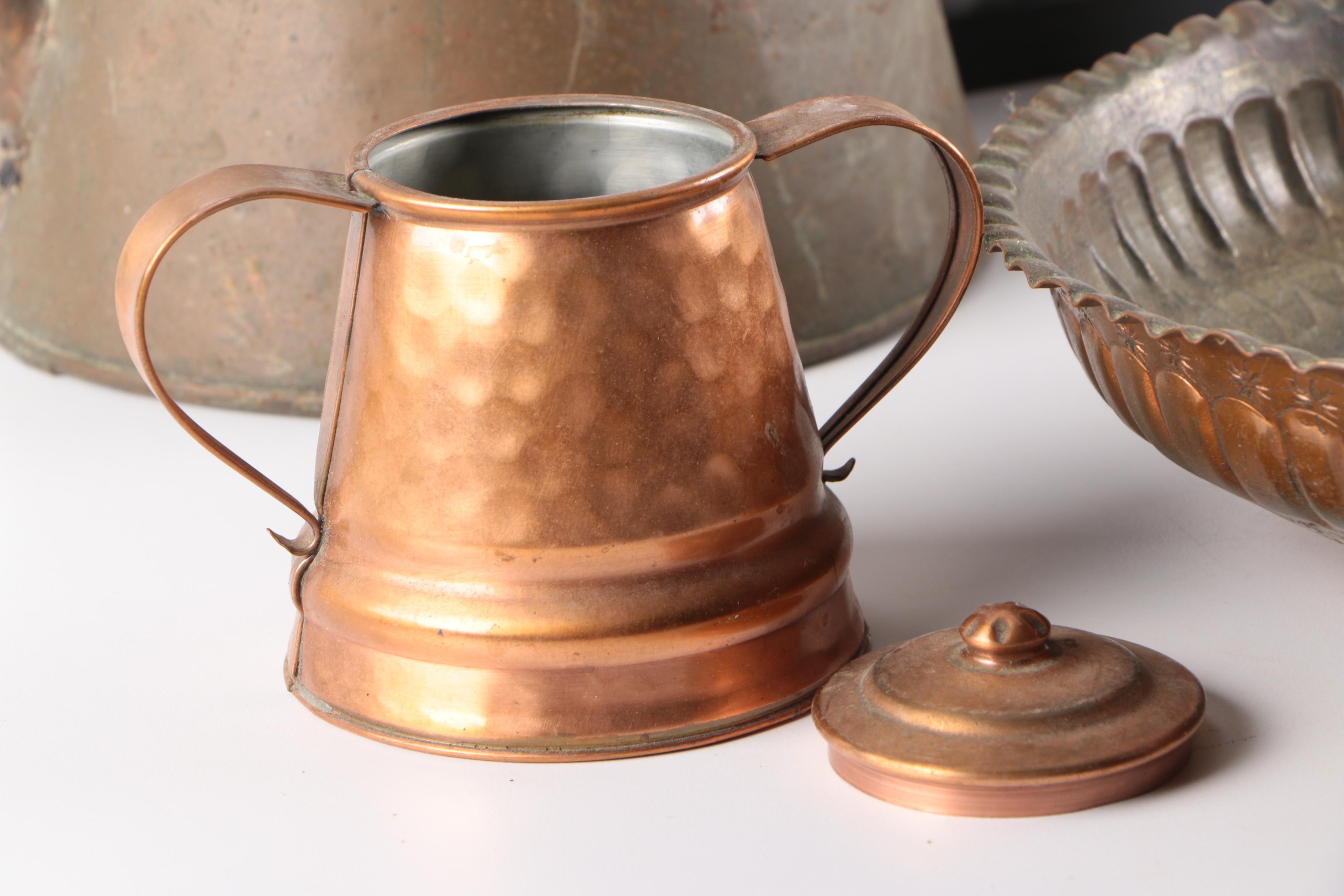 Vintage Copper and Brass Serveware