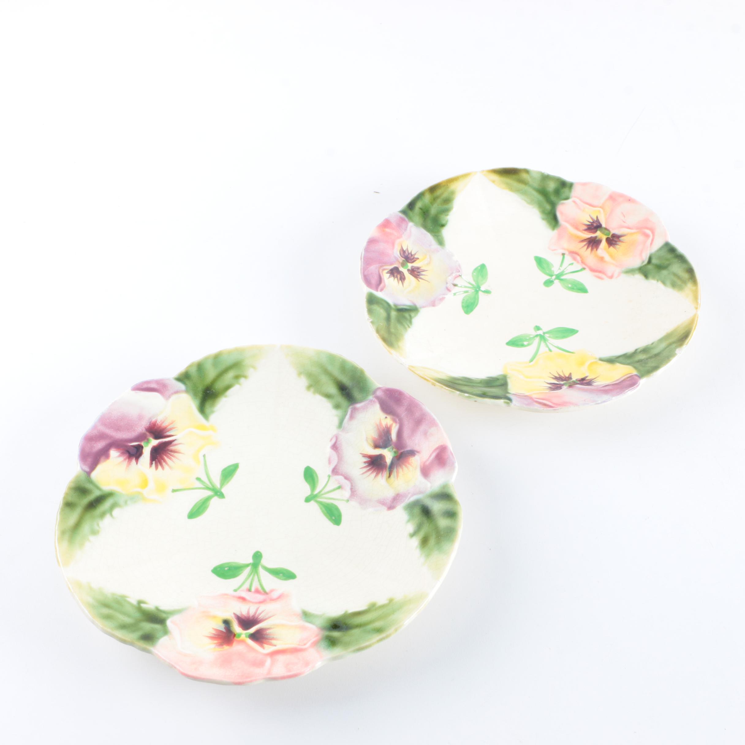 Vintage Czechoslovakian Fruit and Flower Plates