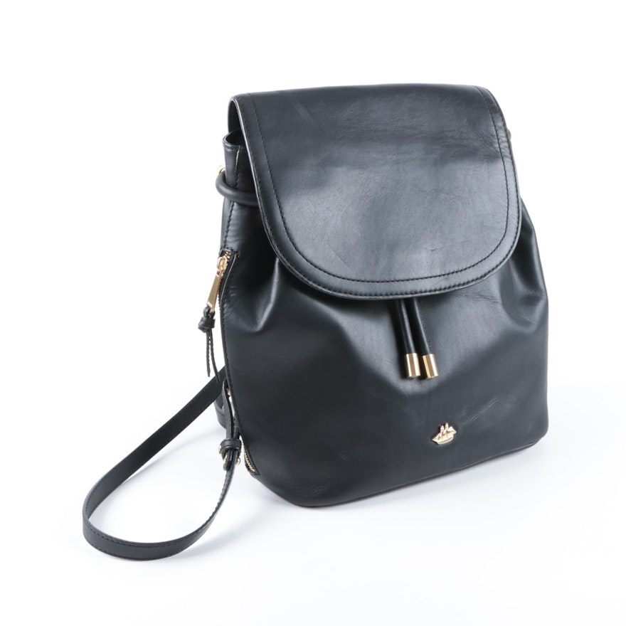 Brahmin Southcoast Black Leather Backpack