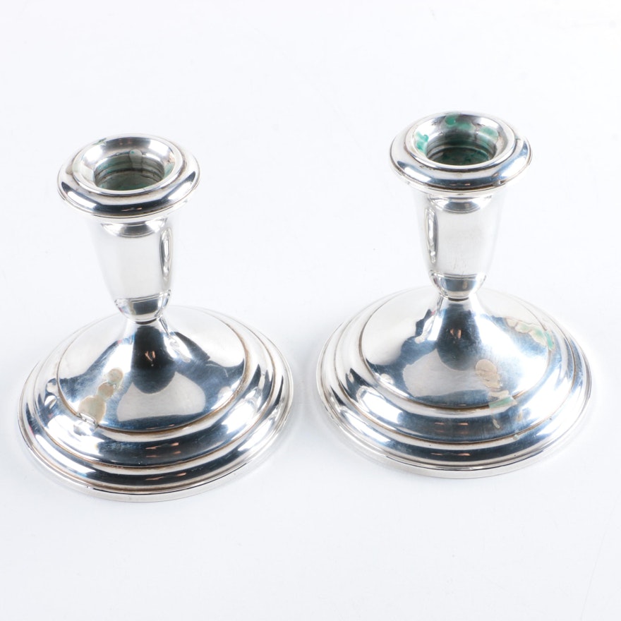 Pair of Towle Weighted Sterling Silver Candle Holders