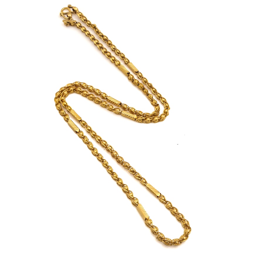 22K Yellow Gold Fancy Link Necklace
