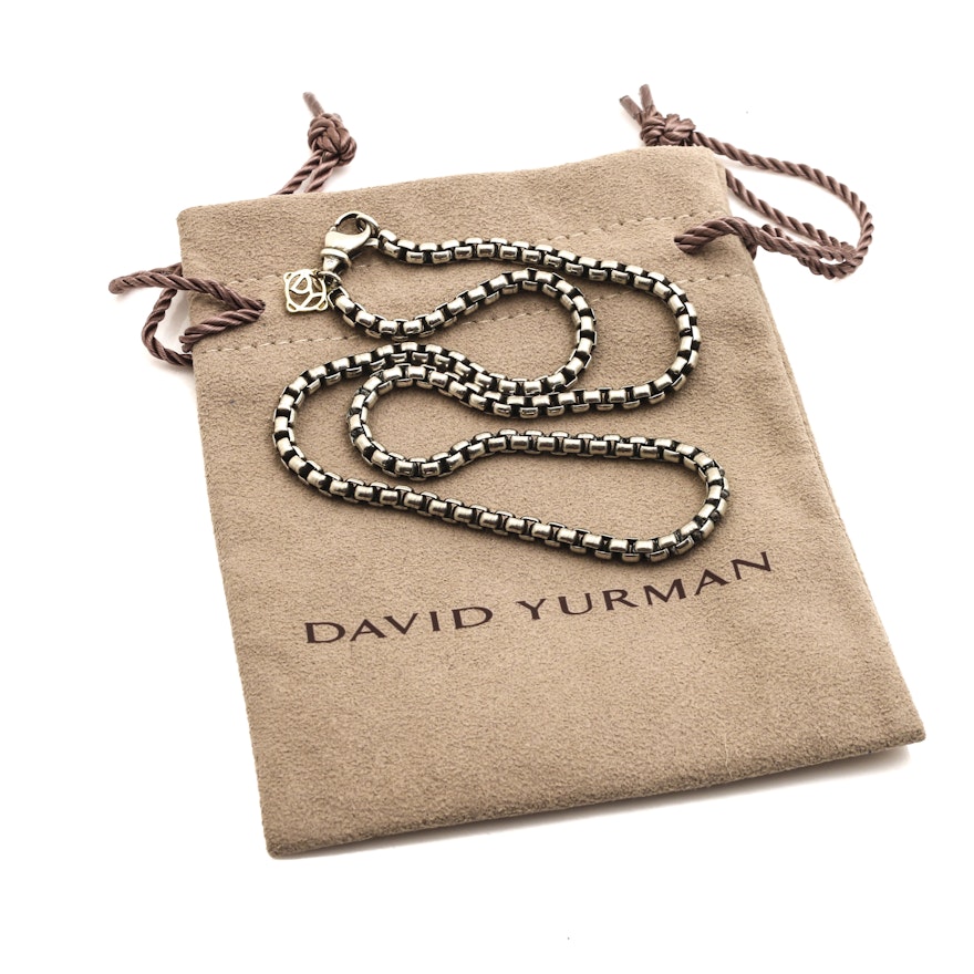 David Yurman Sterling Silver and 14K Yellow Gold Necklace