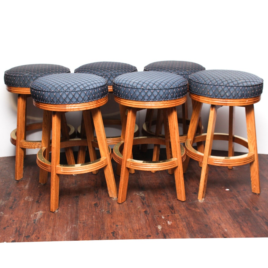 Upholstered Wooden Counter Height Stools