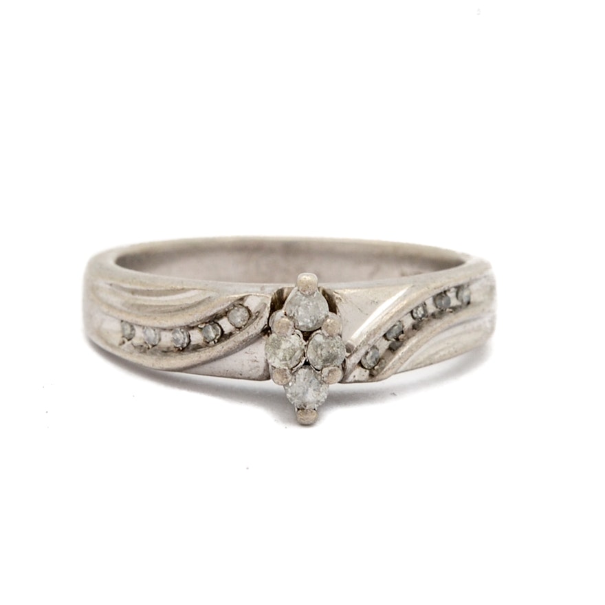 Sterling Silver Diamond Ring