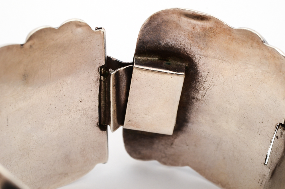 Sterling Silver and Amethyst Bracelet and Brooch