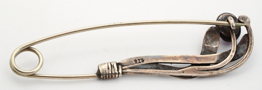 Sterling Silver and Amethyst Bracelet and Brooch