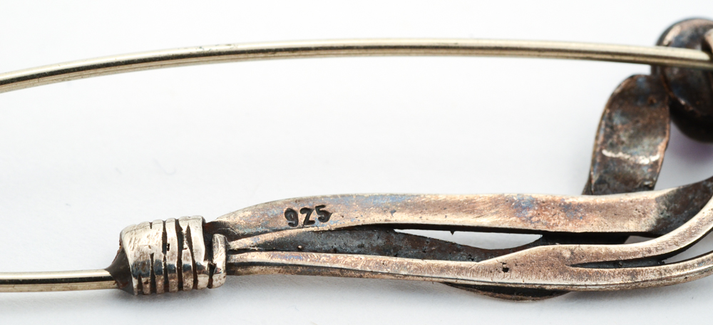 Sterling Silver and Amethyst Bracelet and Brooch