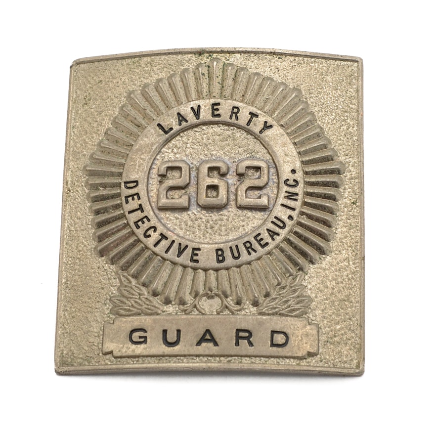 Vintage Obsolete "Laverty Detective" Services Badge