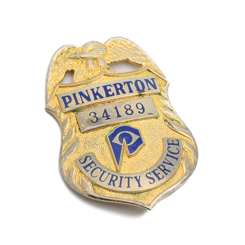 Vintage Obsolete "Pinkerton Security Services" Badge
