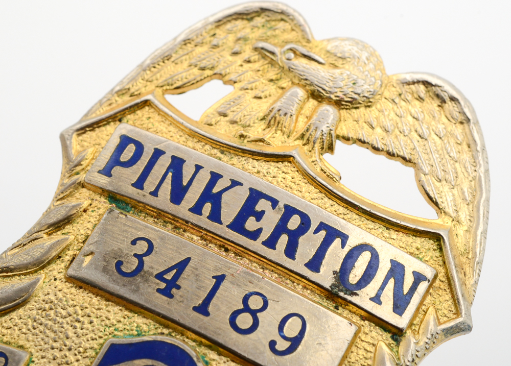 Vintage Obsolete "Pinkerton Security Services" Badge