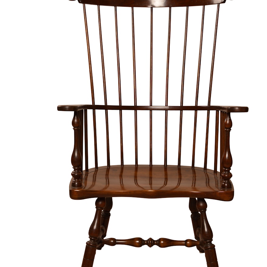 Stickley Walnut Windsor Style Armchair