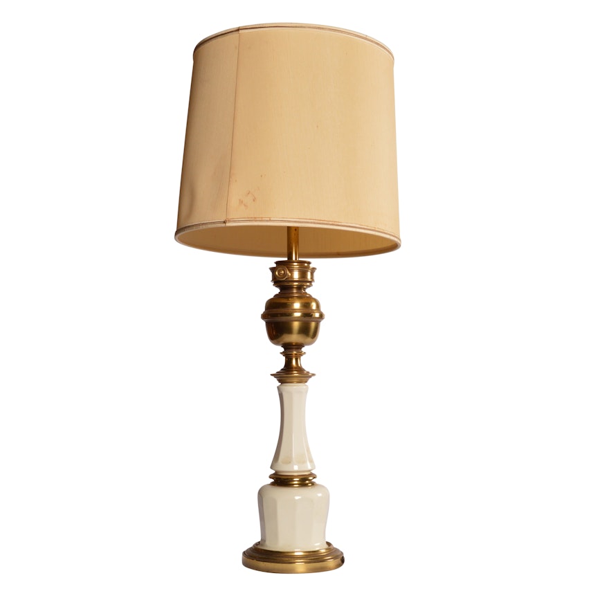 Brass and Milk Glass Table Lamp