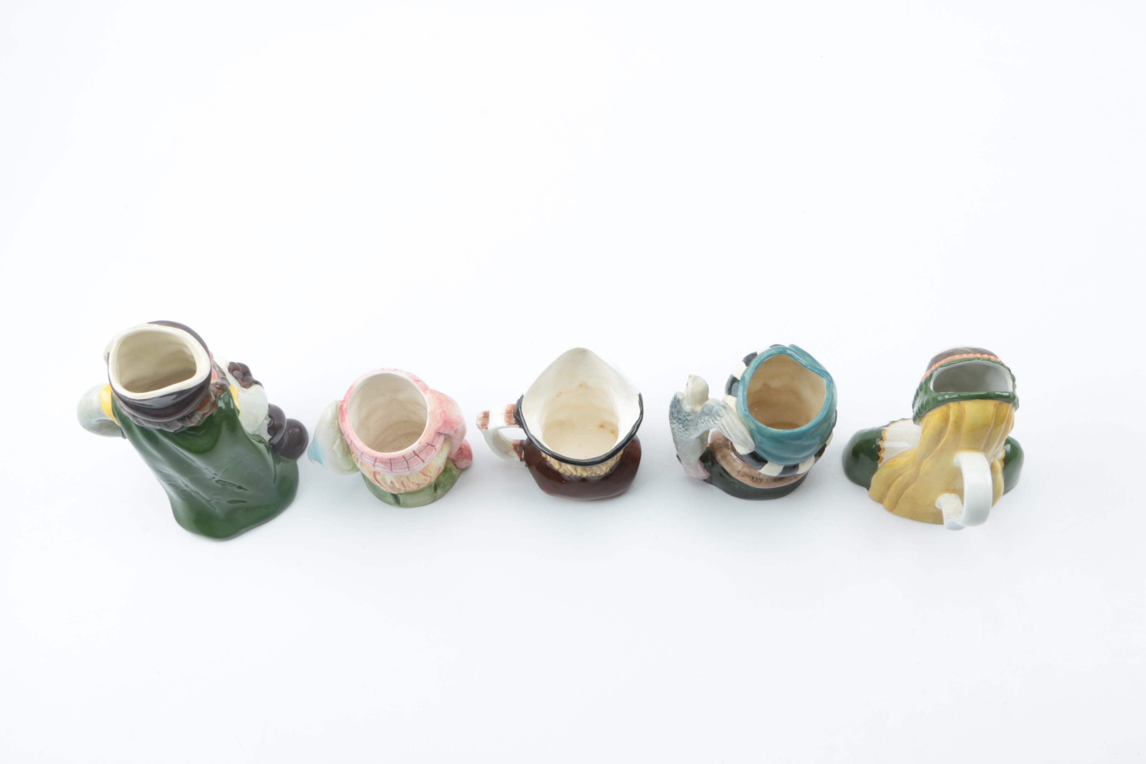 Vintage Figural Character Jugs Including Royal Doulton and Wood & Sons