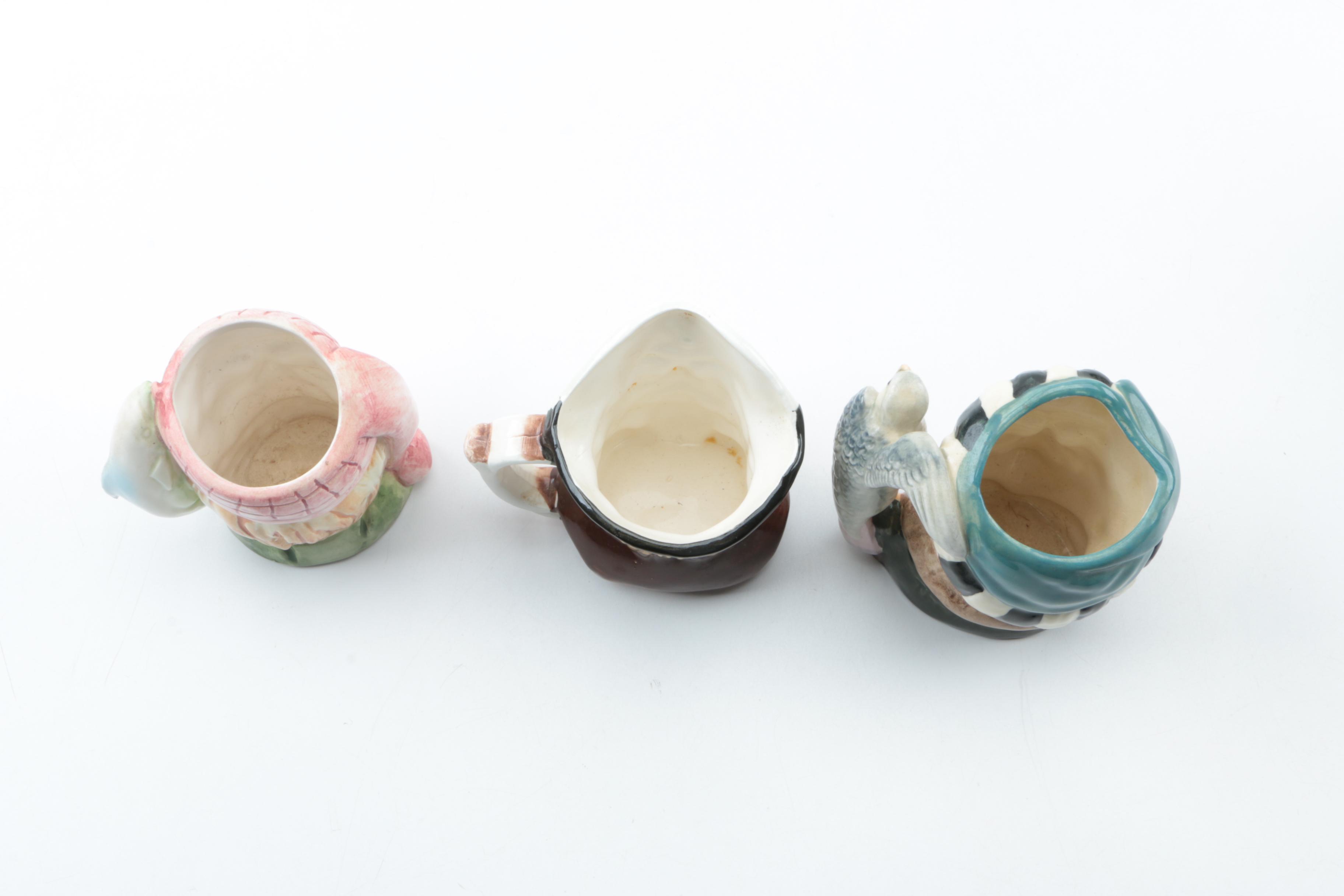 Vintage Figural Character Jugs Including Royal Doulton and Wood & Sons