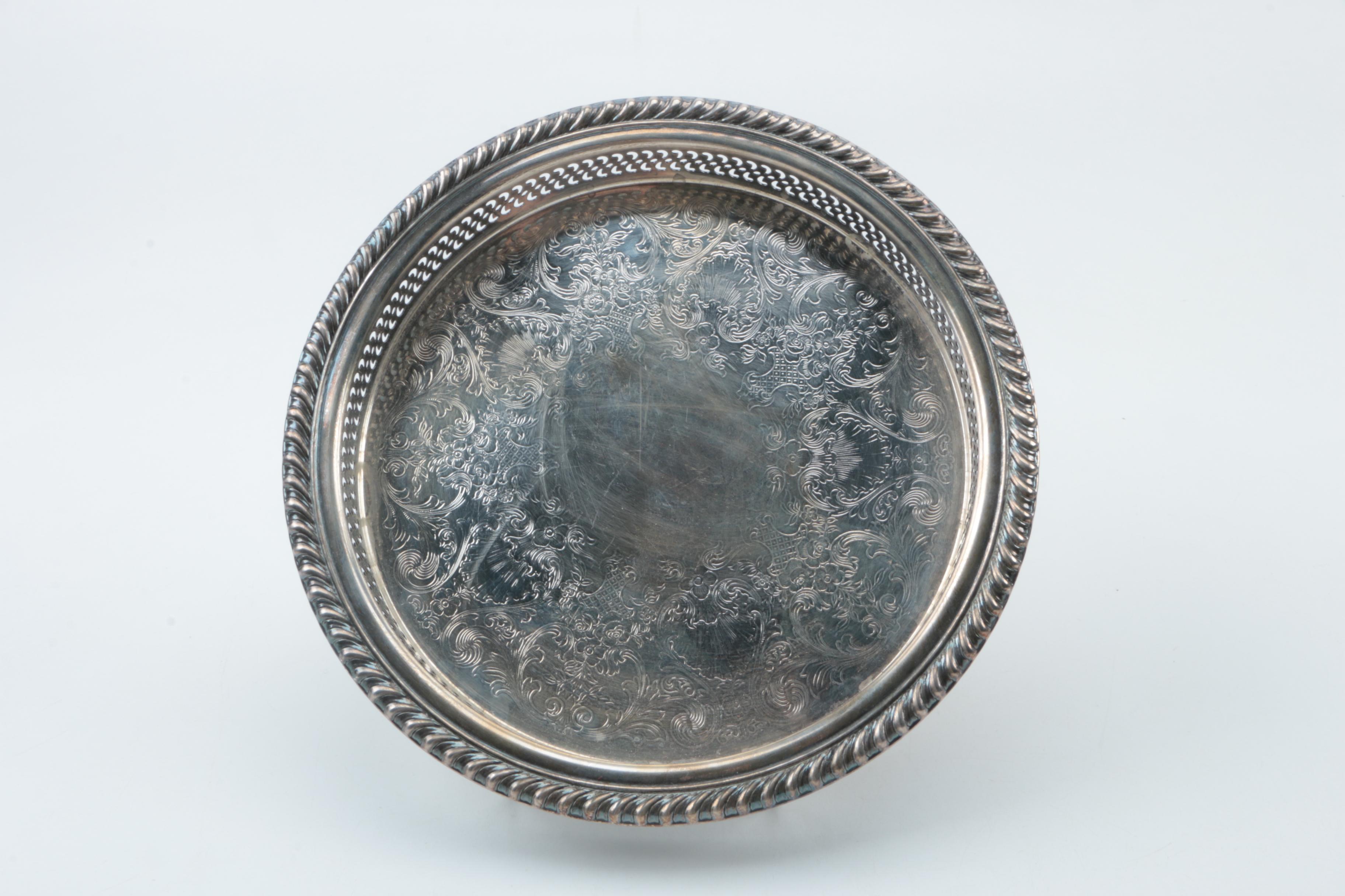Crystal and Glass Serveware with Silver Plate Platter
