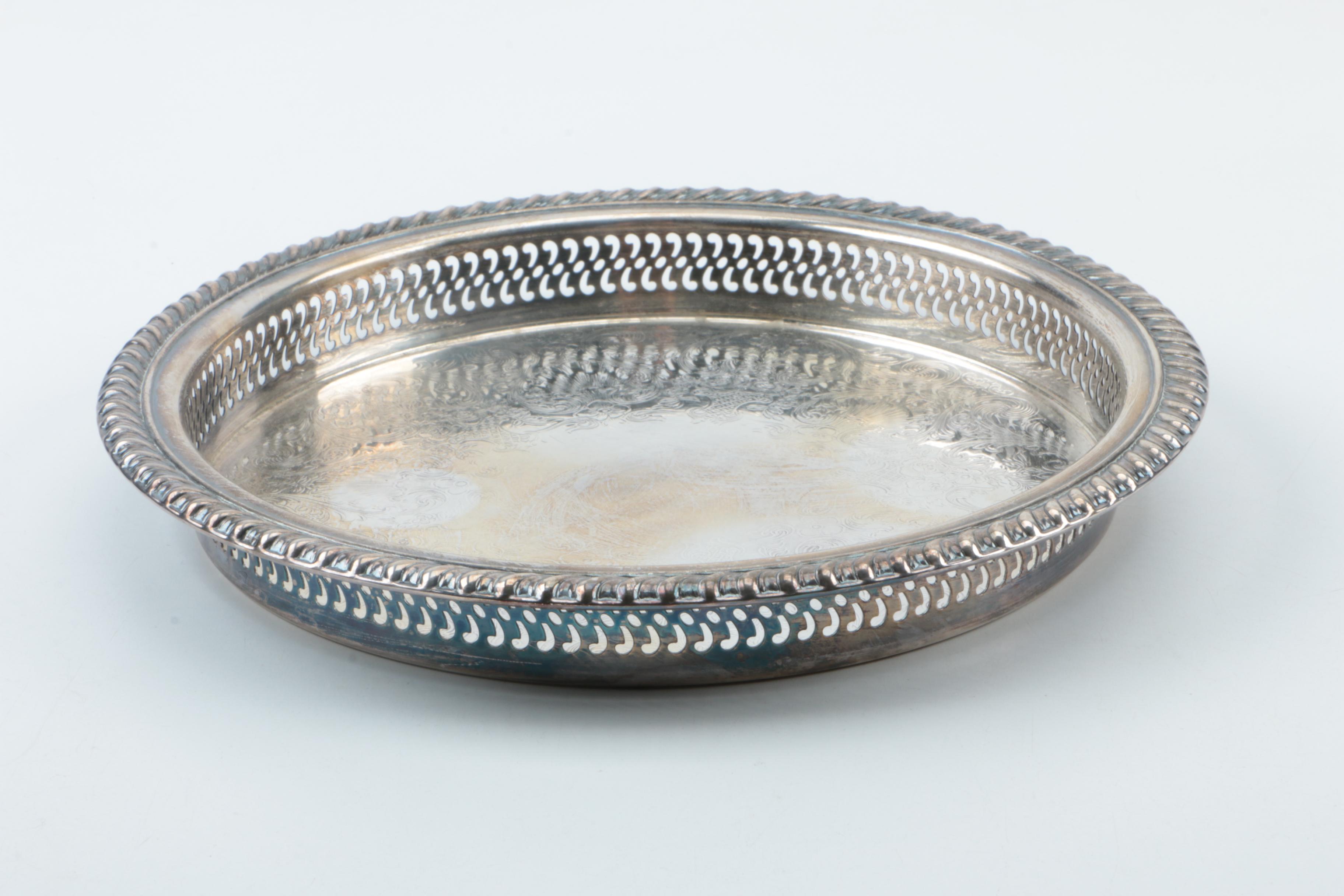 Crystal and Glass Serveware with Silver Plate Platter