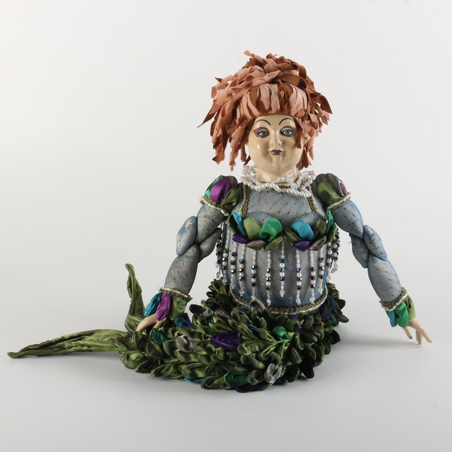 Wayne M. Kleski Folk Art Mermaid Doll