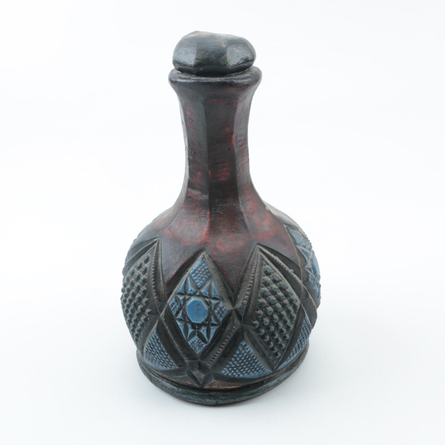 Ceramic Decanter Style Vase with Lid