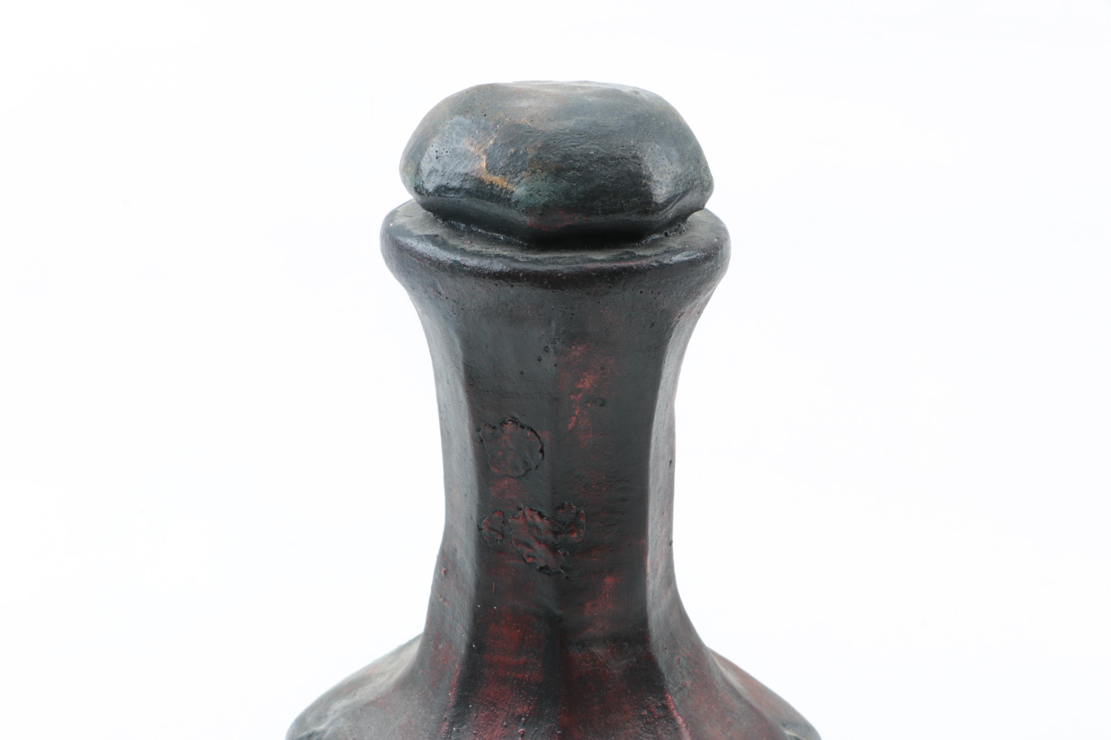 Ceramic Decanter Style Vase with Lid