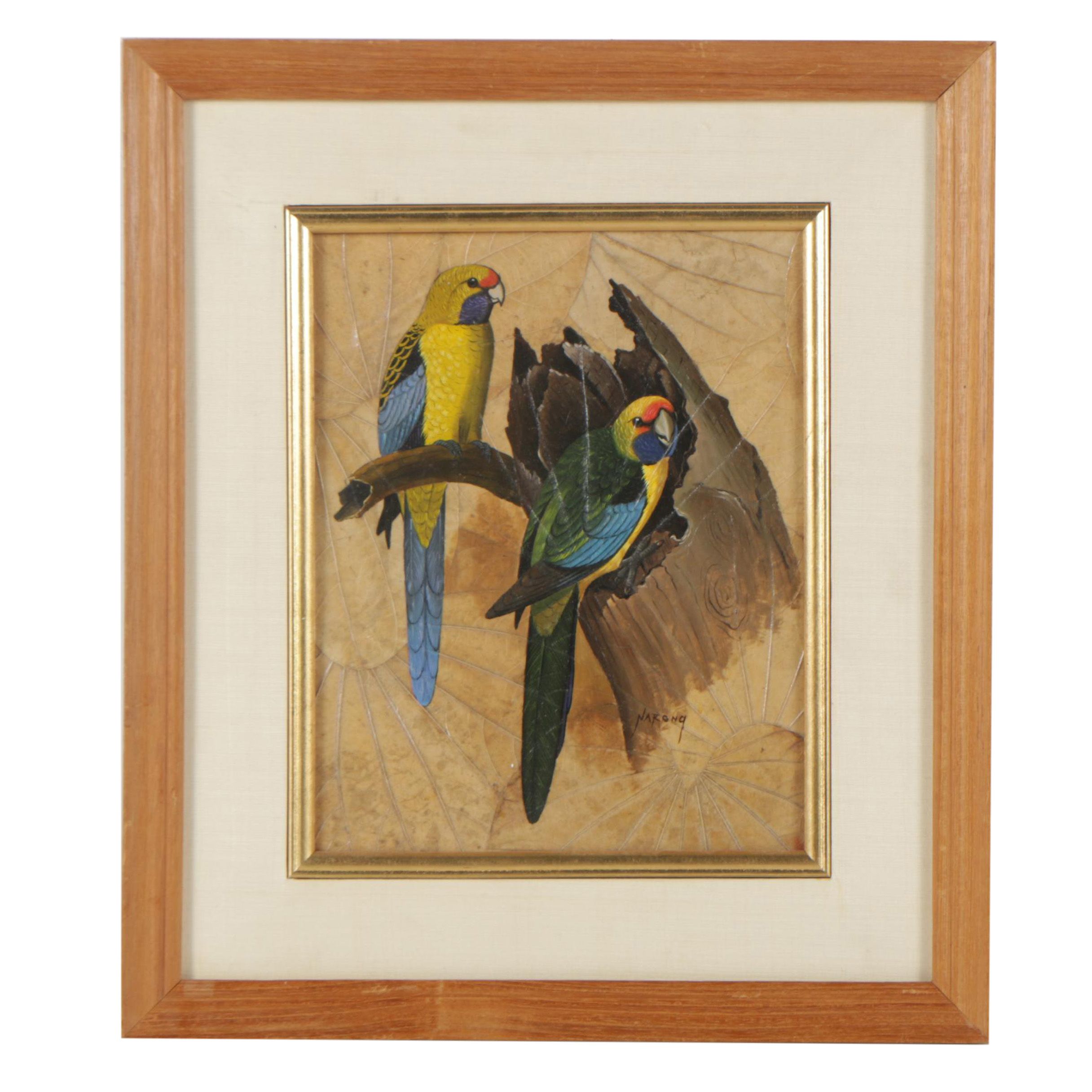 Narong Oil Painting on Leaves