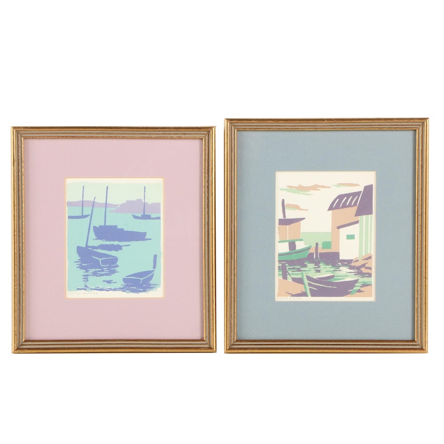 Marie Blanke Nautical Themed Serigraph Prints on Paper