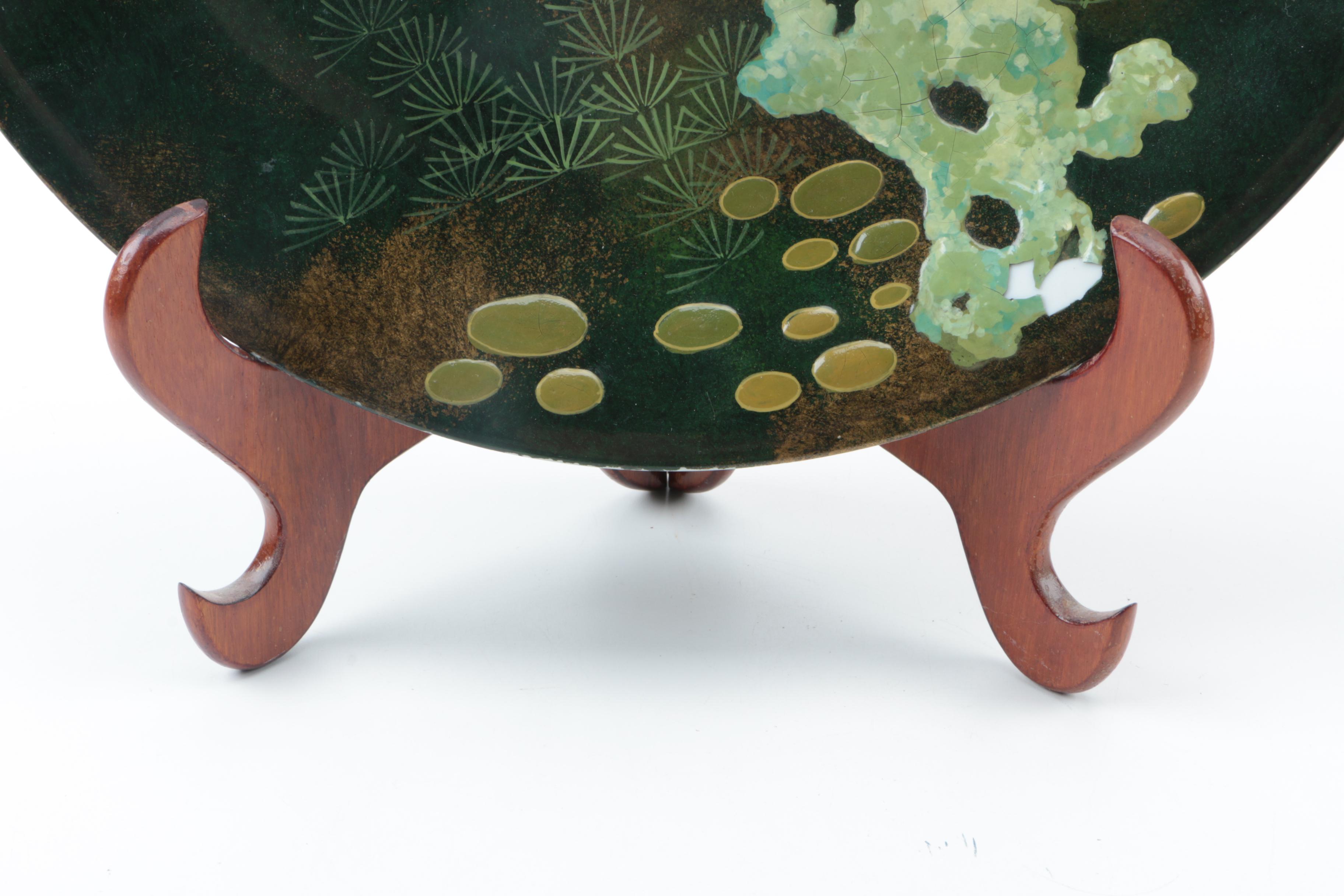 Vintage Hand Painted Fish Motif Ceramic Plate