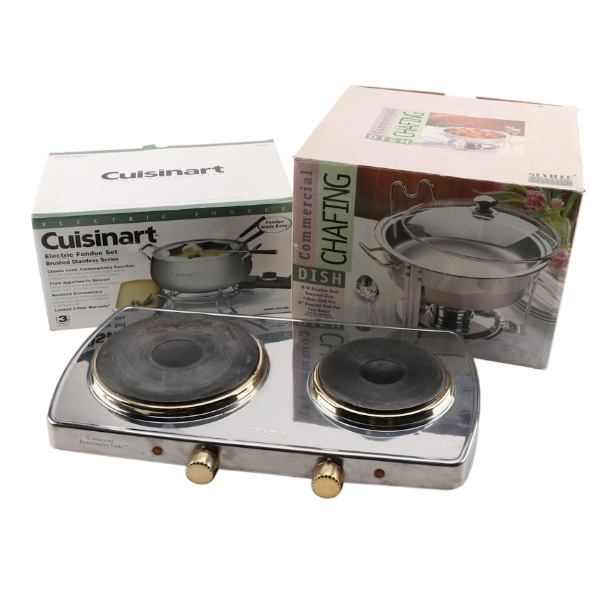 Cuisinart Fondue Set, Command Performance Hot Plate and Chafing Dish