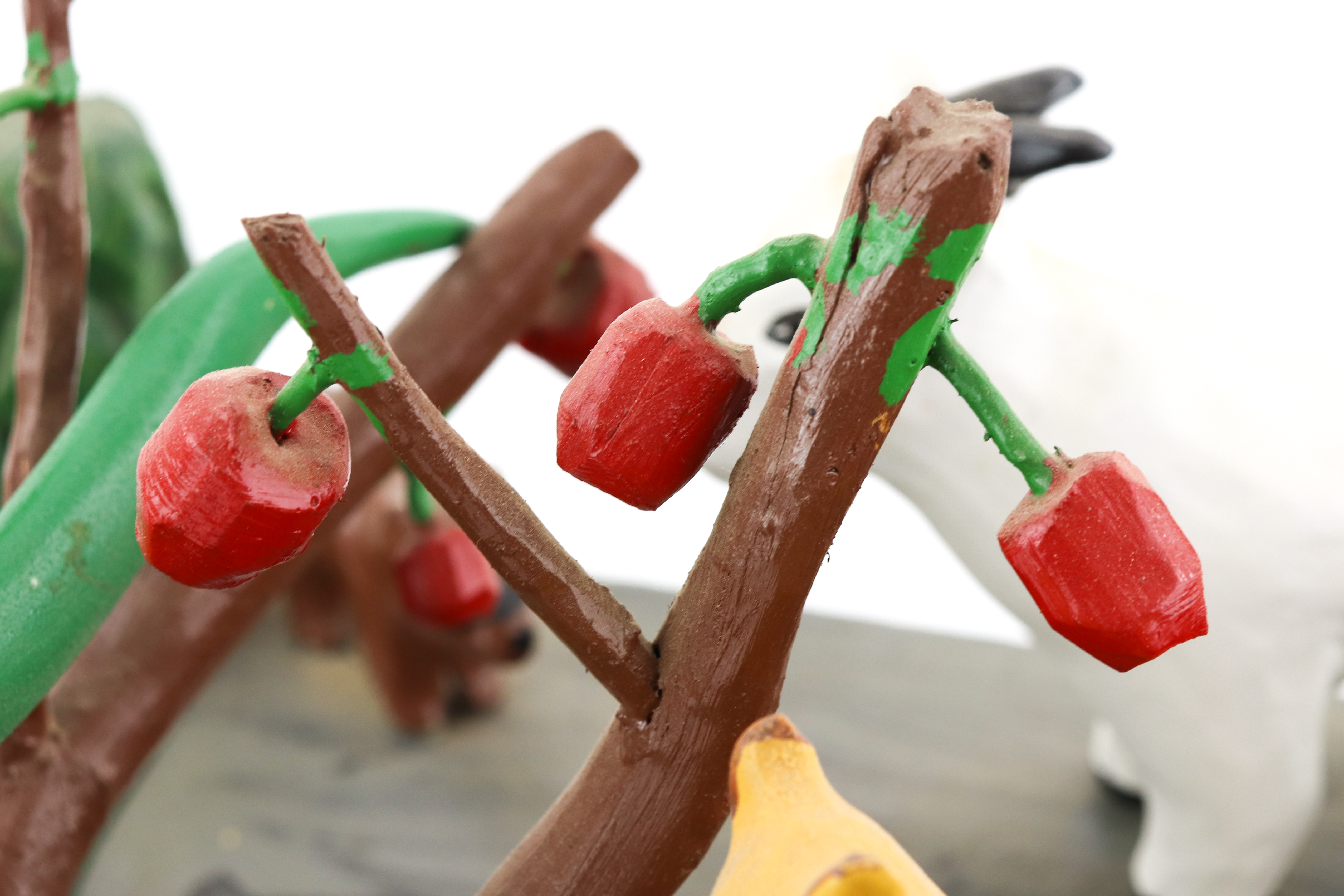 Erma "Junior" Lewis Polychrome Wooden Folk Art Sculpture of the Garden of Eden