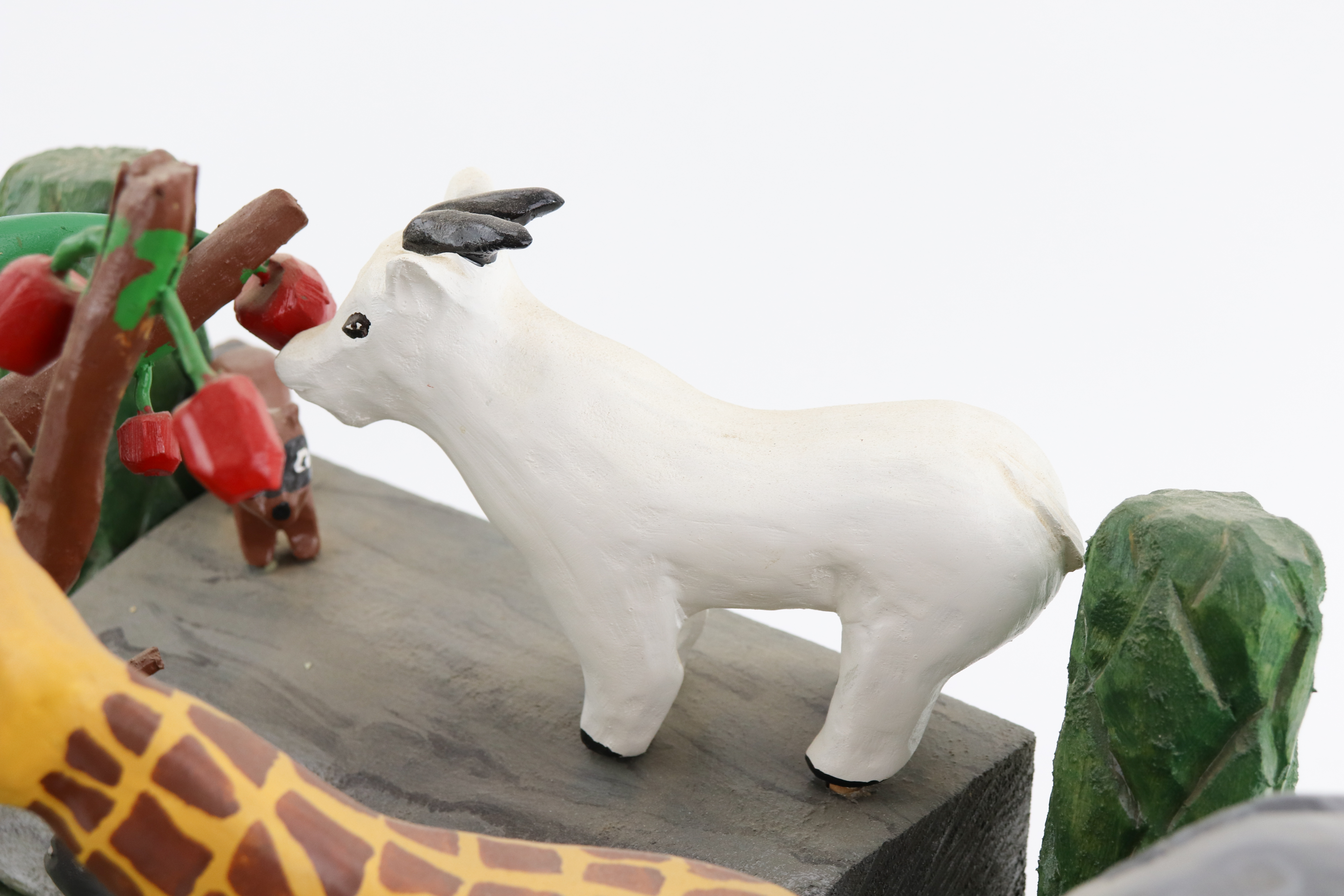 Erma "Junior" Lewis Polychrome Wooden Folk Art Sculpture of the Garden of Eden