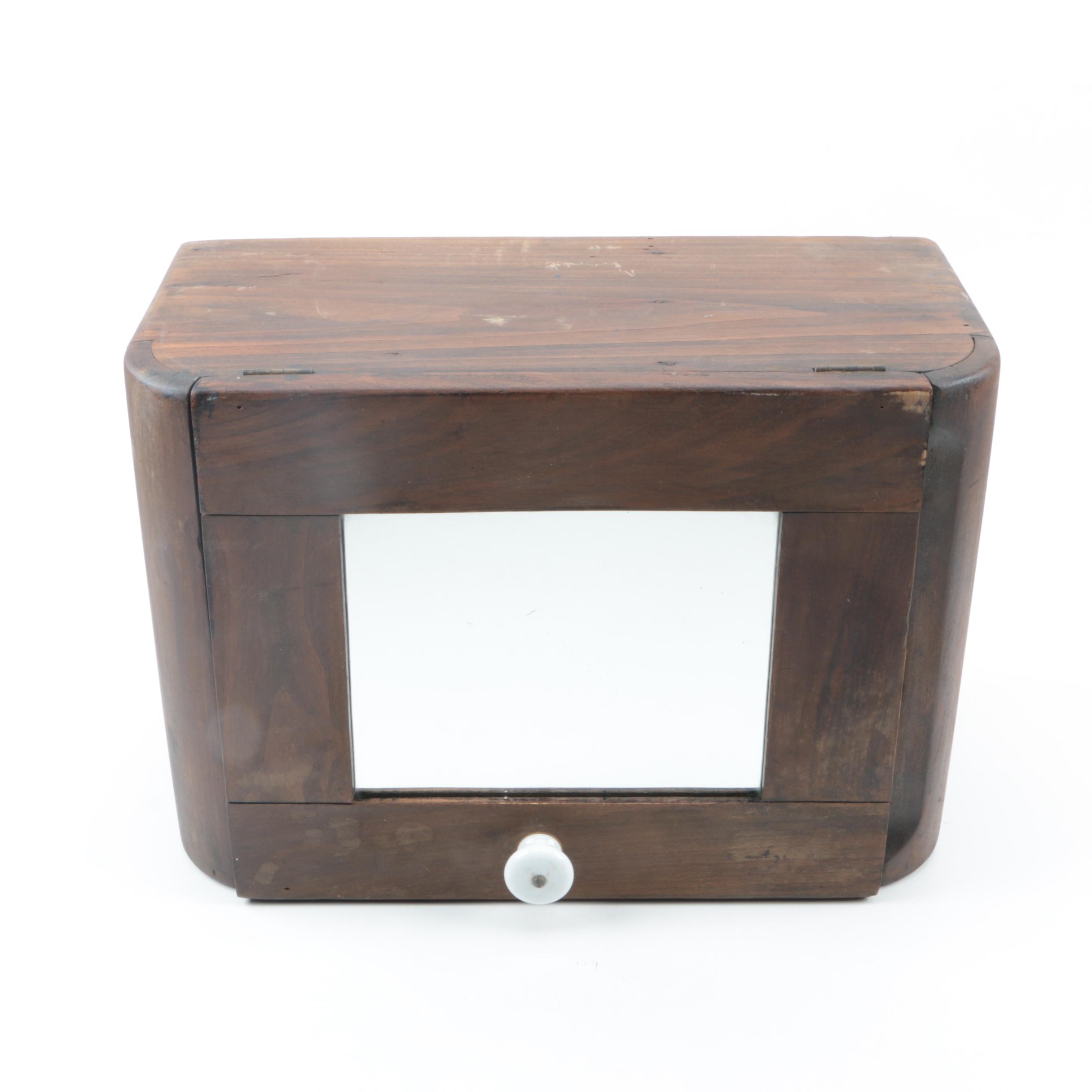 Vintage Rustic Walnut Bathroom Medicine Cabinet