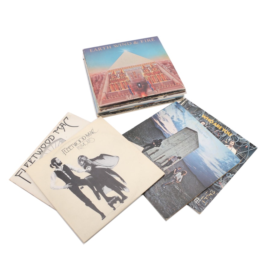 Vintage Rock Records Featuring Fleetwood Mac and the Who