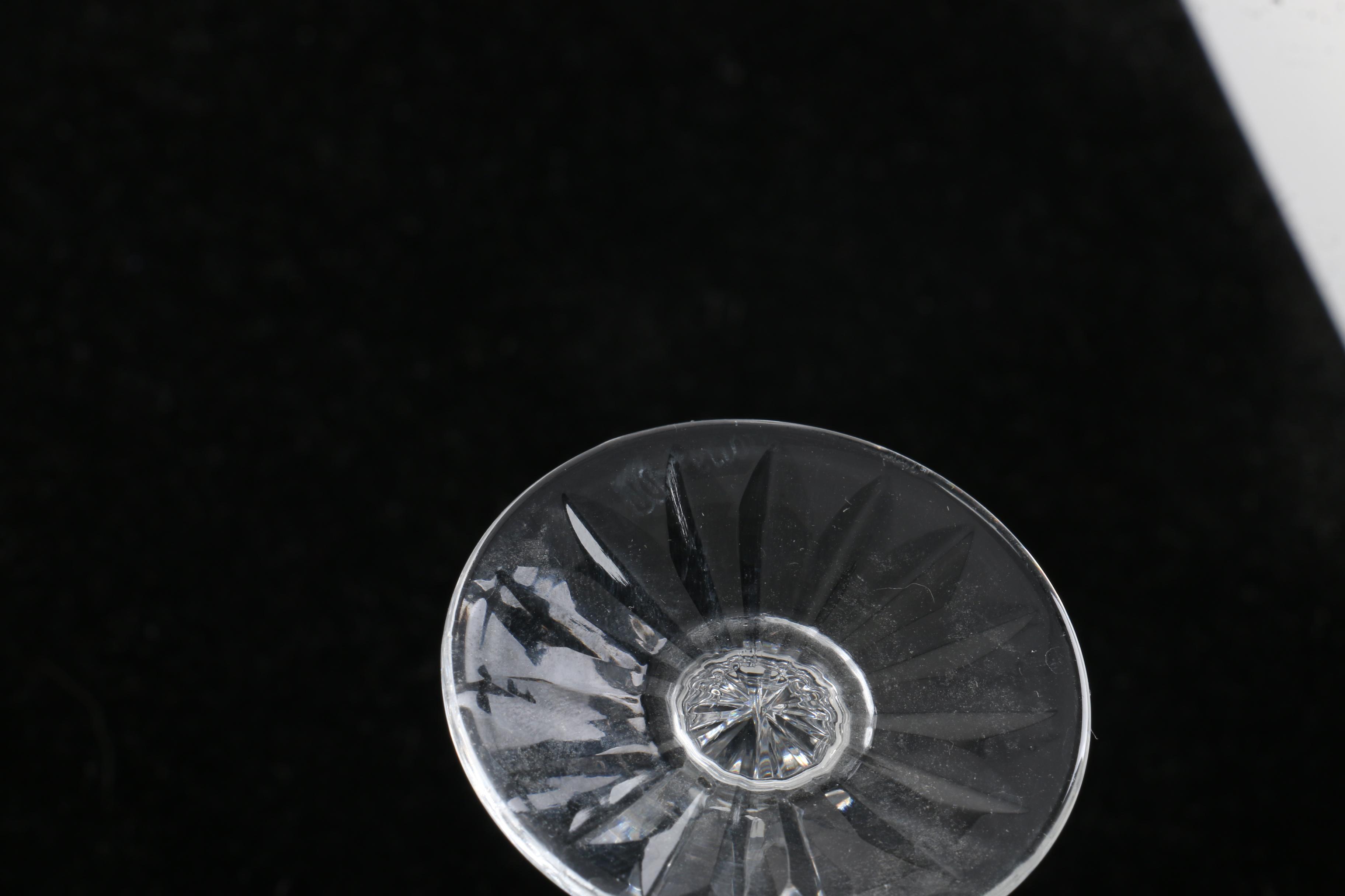 Vintage Wooden Bar Caddy Chest with Etched Glass Decanters and Stemware