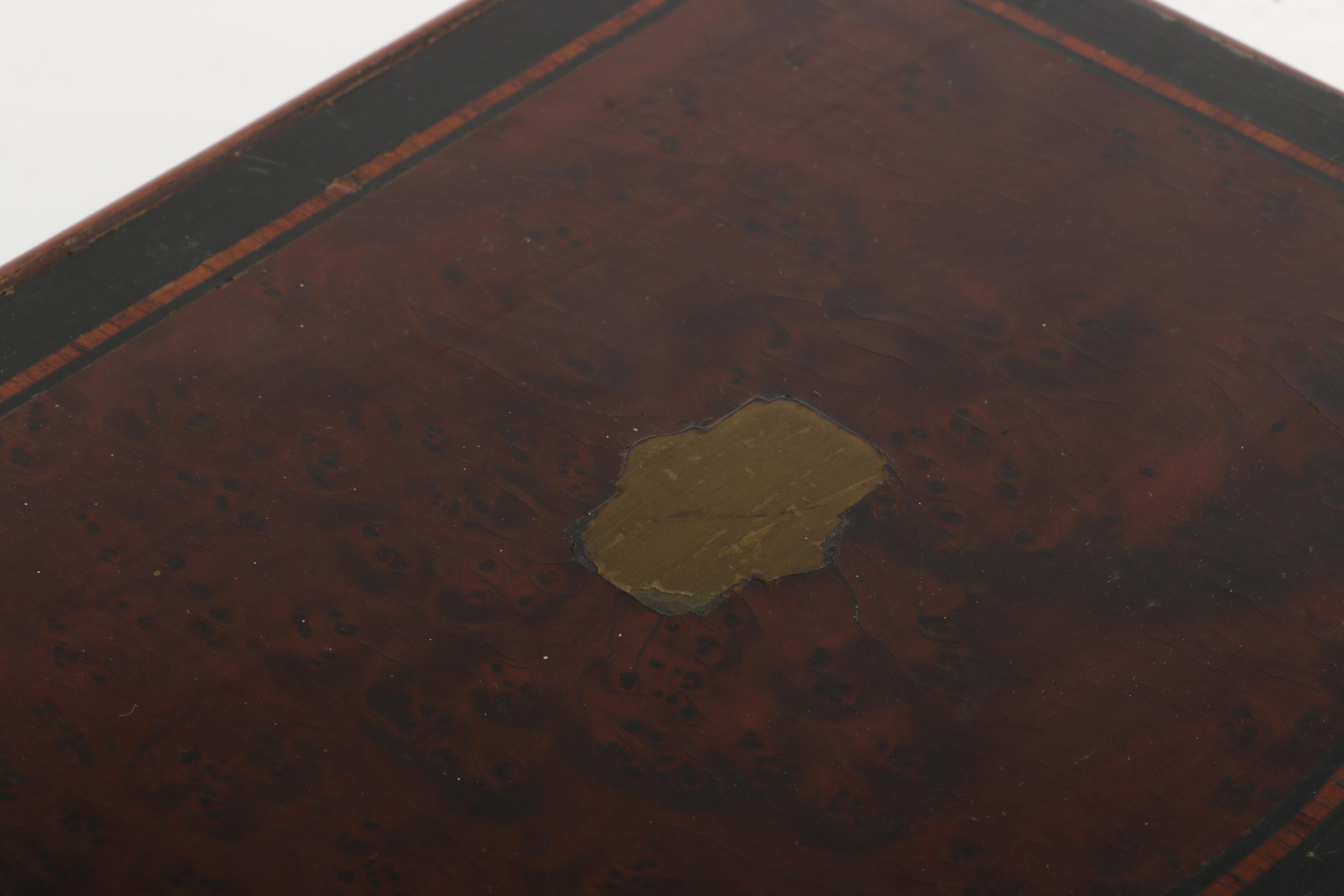 Vintage Wooden Bar Caddy Chest with Etched Glass Decanters and Stemware