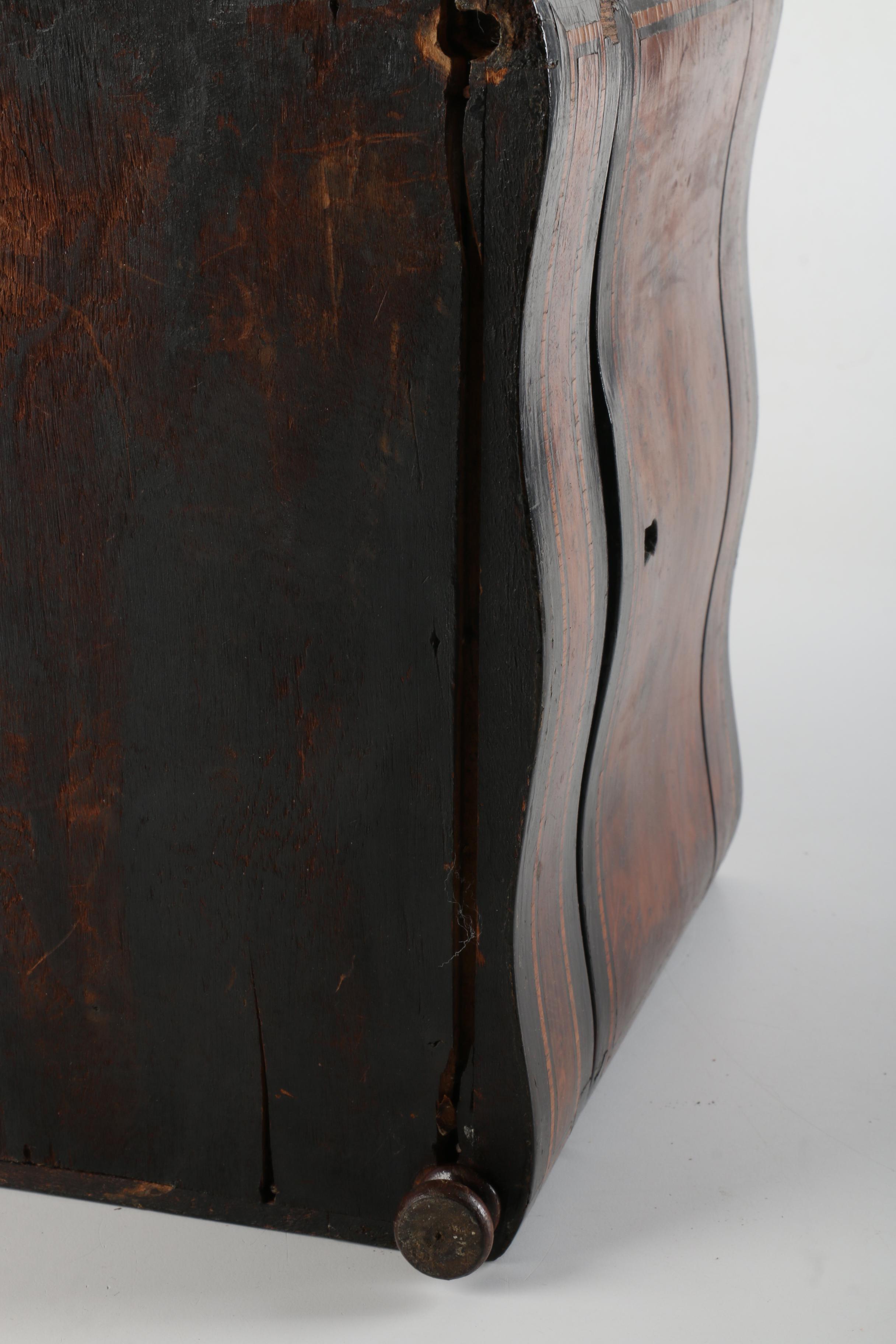 Vintage Wooden Bar Caddy Chest with Etched Glass Decanters and Stemware