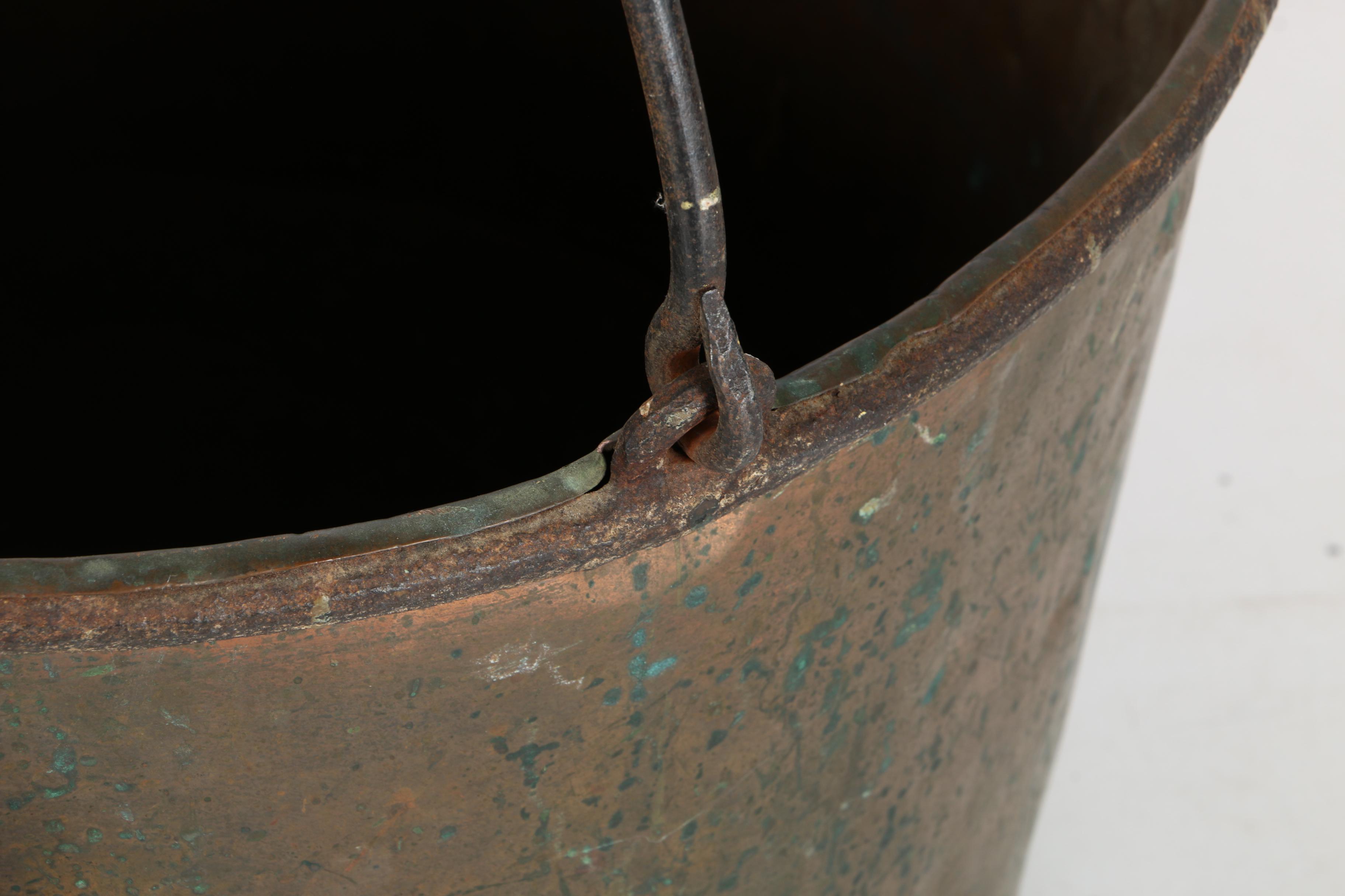 Large Copper Handled Bucket