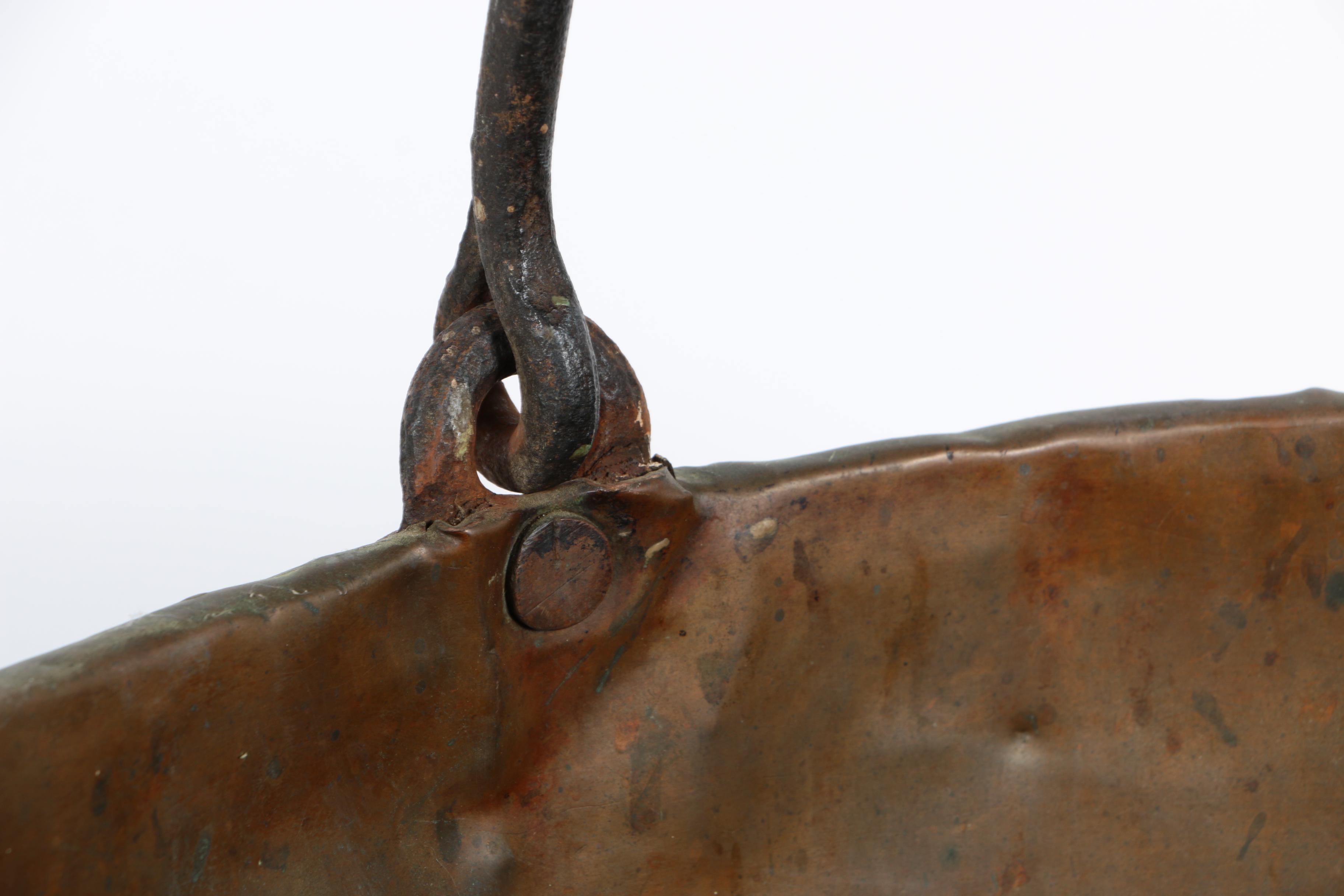 Large Copper Handled Bucket