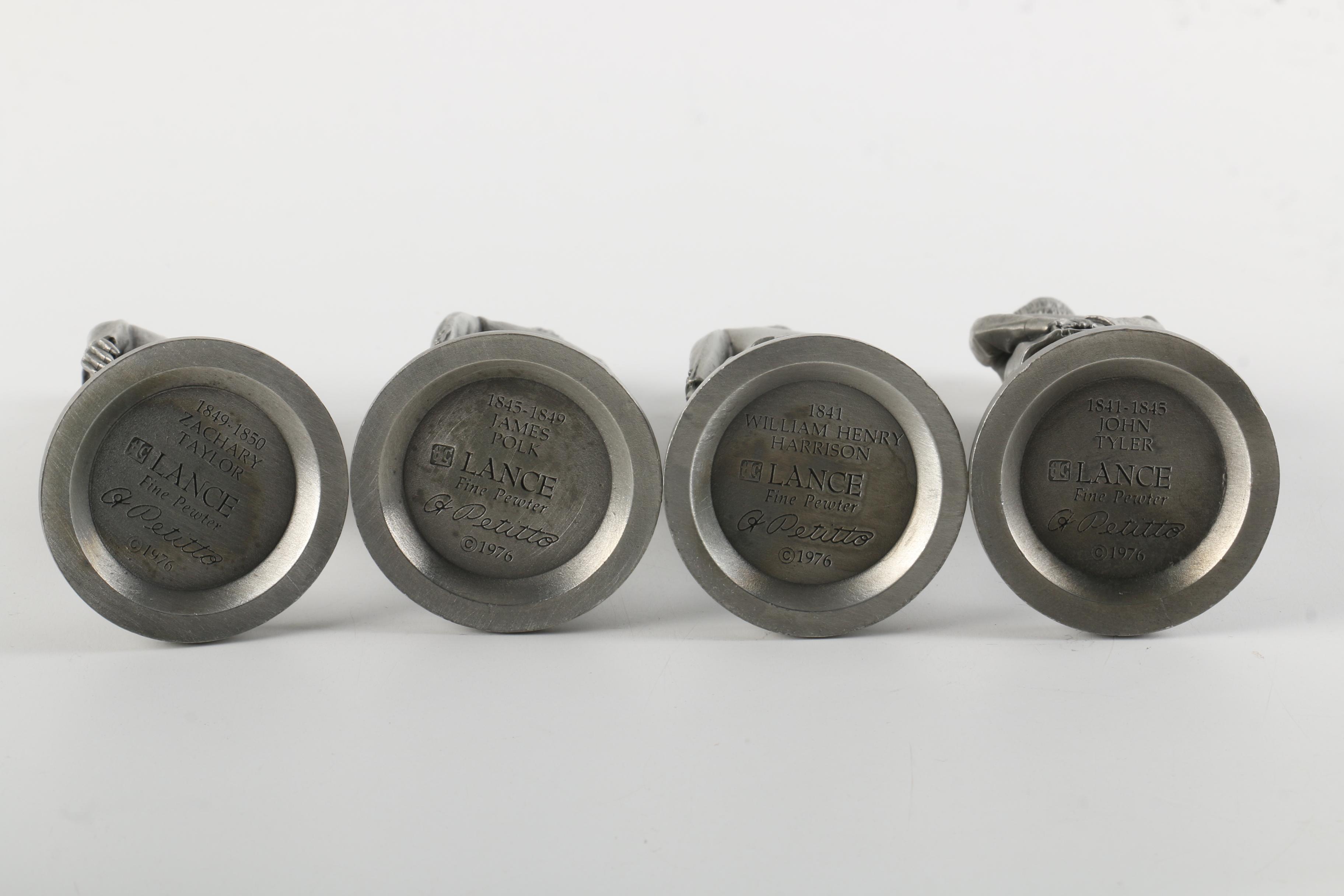 Vintage Lance Pewter American President Figurines