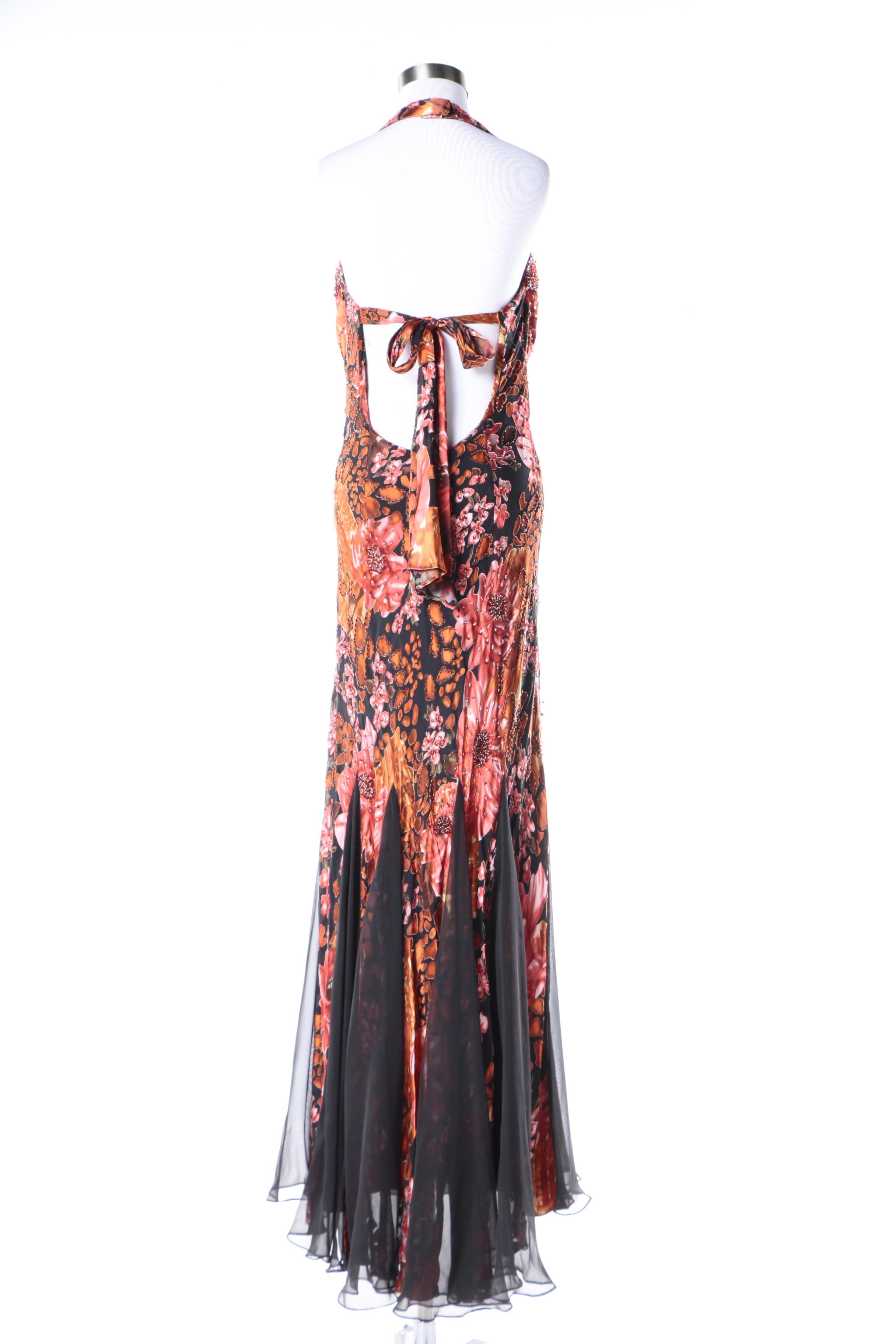 Sue Wong Nocturne Embellished Silk and Rayon Blend Sleeveless Gown