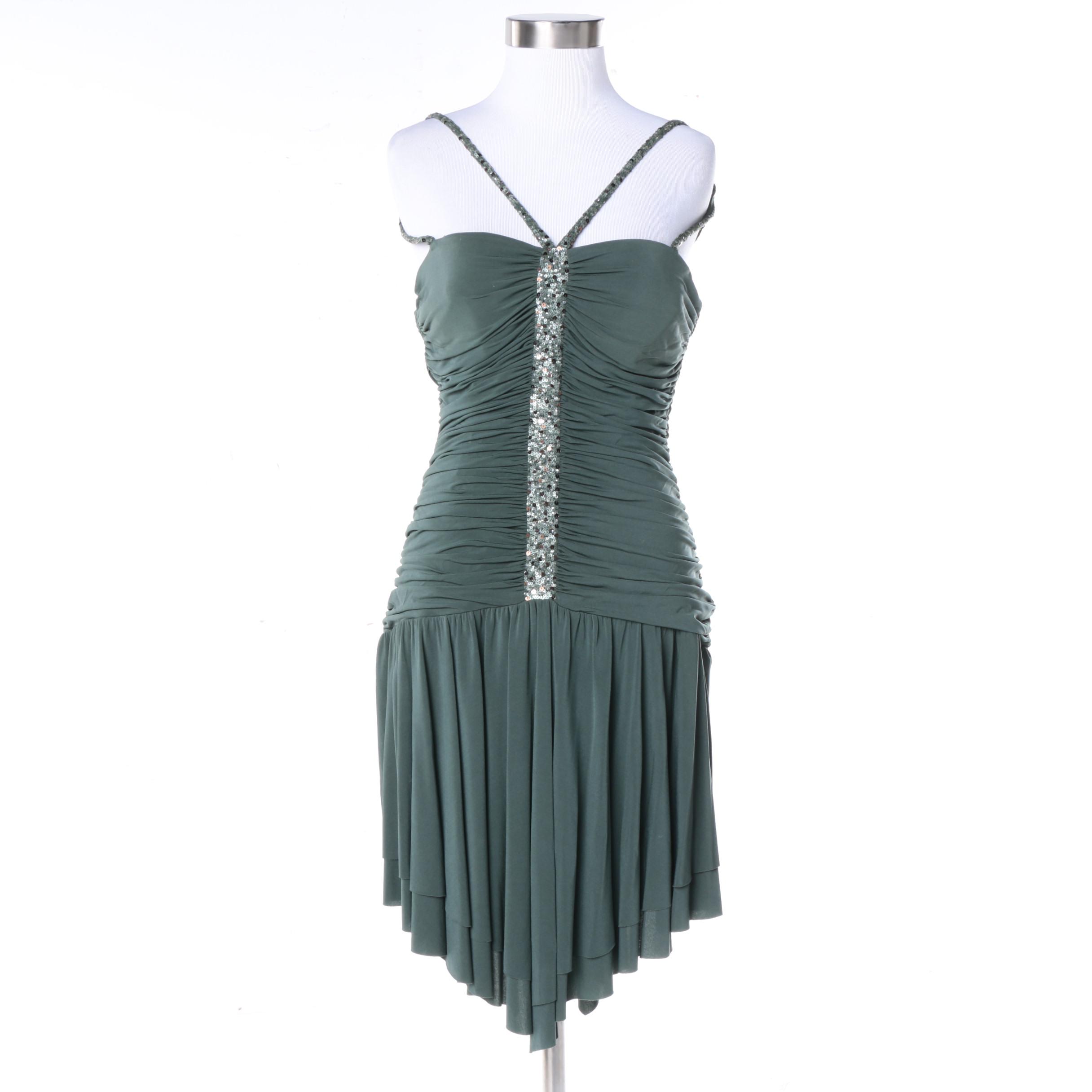BCBG Max Azria Green Sleeveless Cocktail Dress