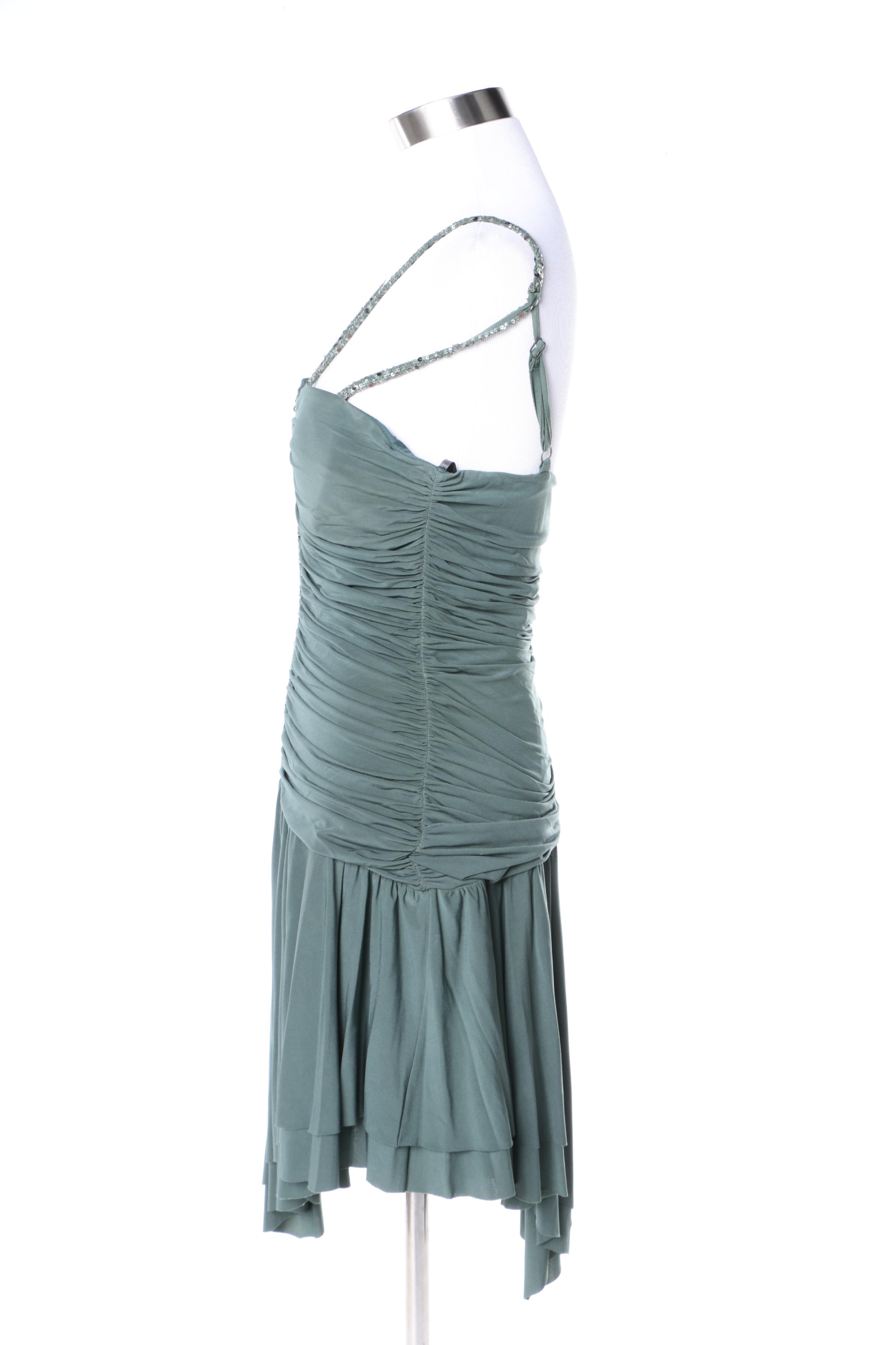 BCBG Max Azria Green Sleeveless Cocktail Dress