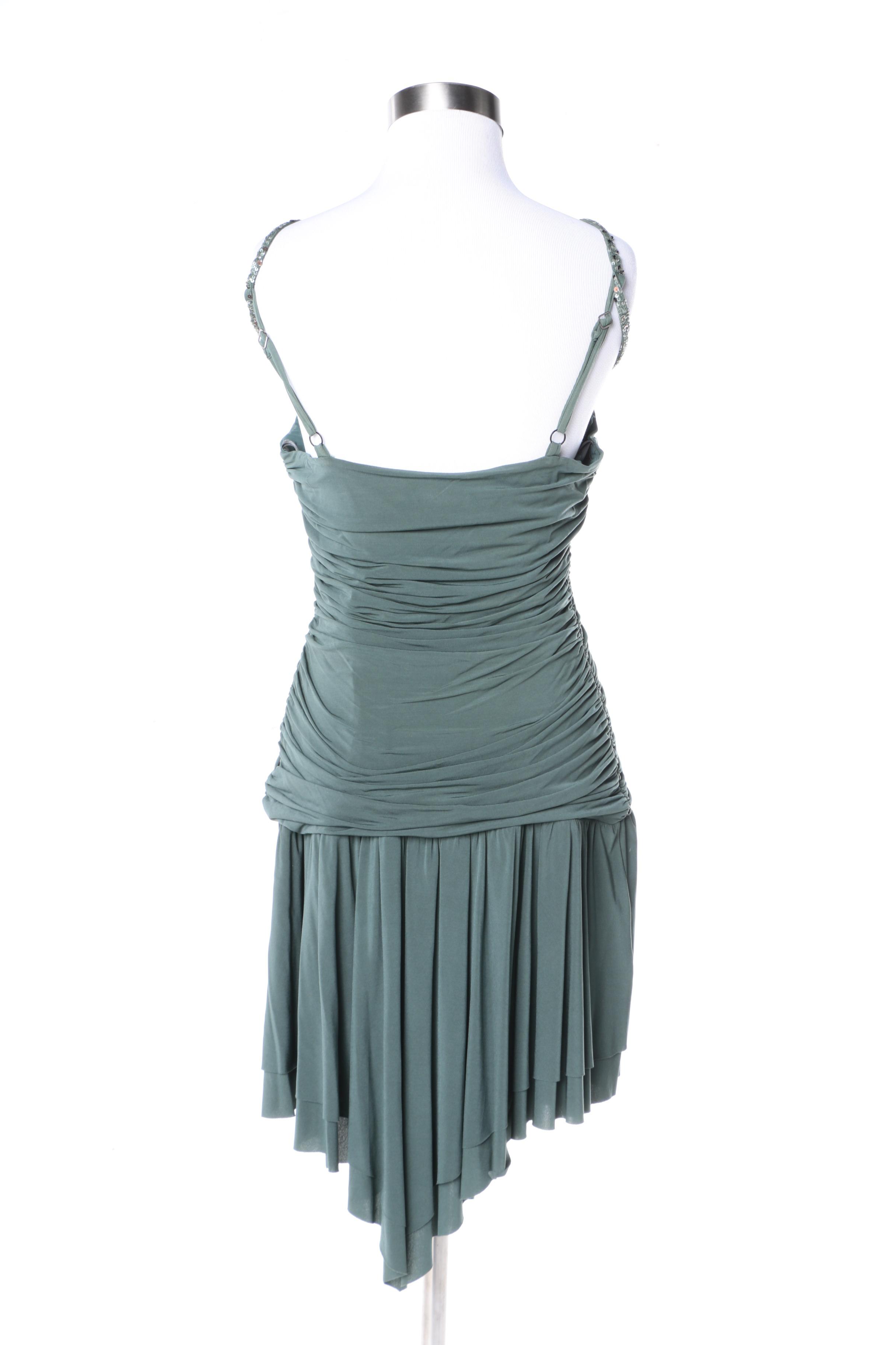 BCBG Max Azria Green Sleeveless Cocktail Dress
