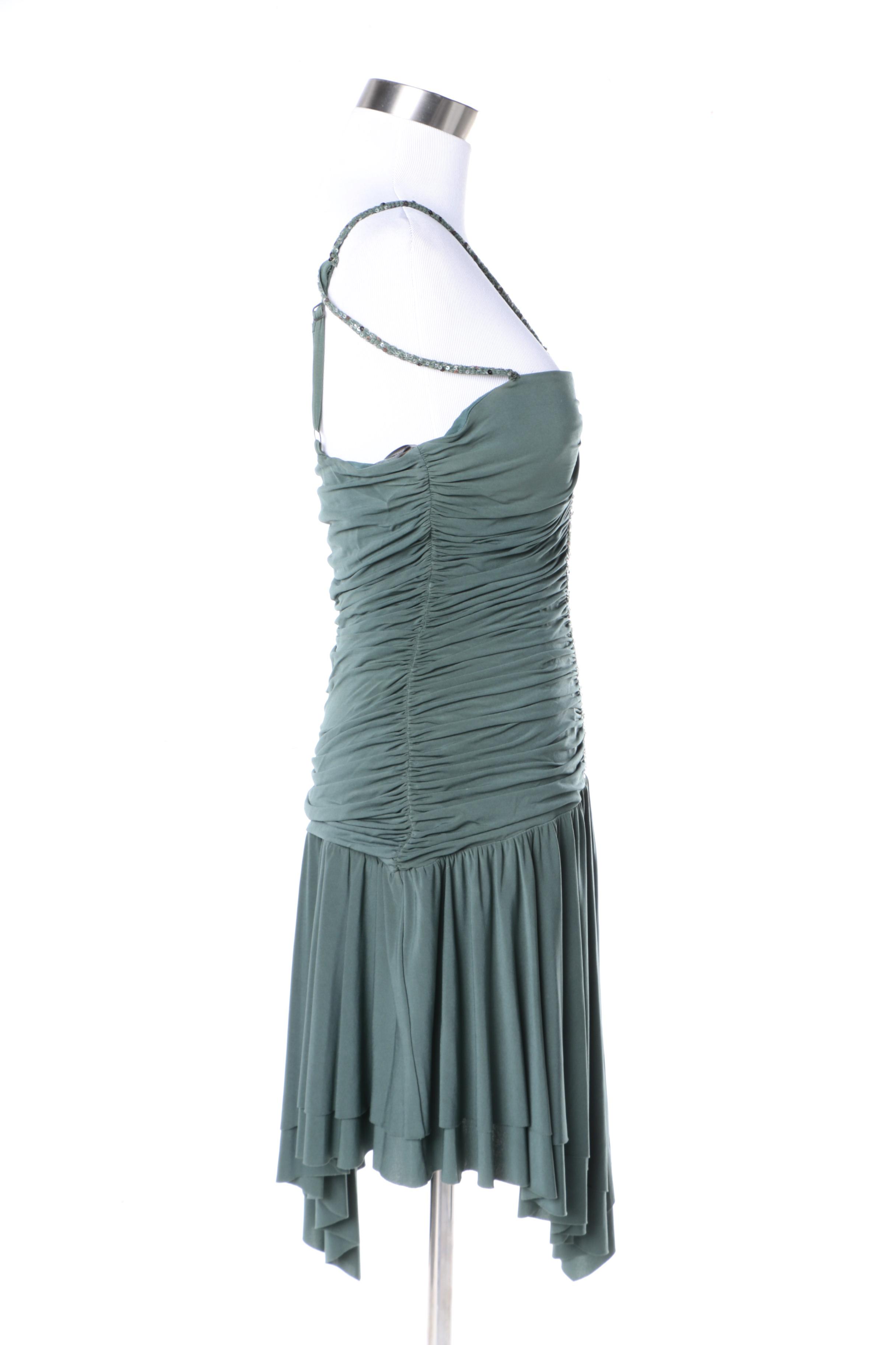 BCBG Max Azria Green Sleeveless Cocktail Dress