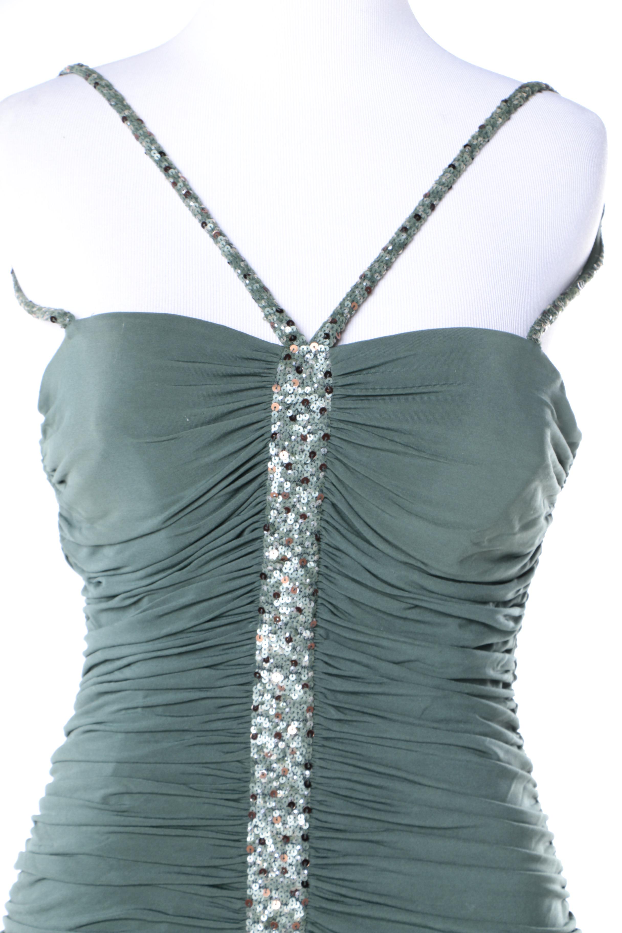 BCBG Max Azria Green Sleeveless Cocktail Dress