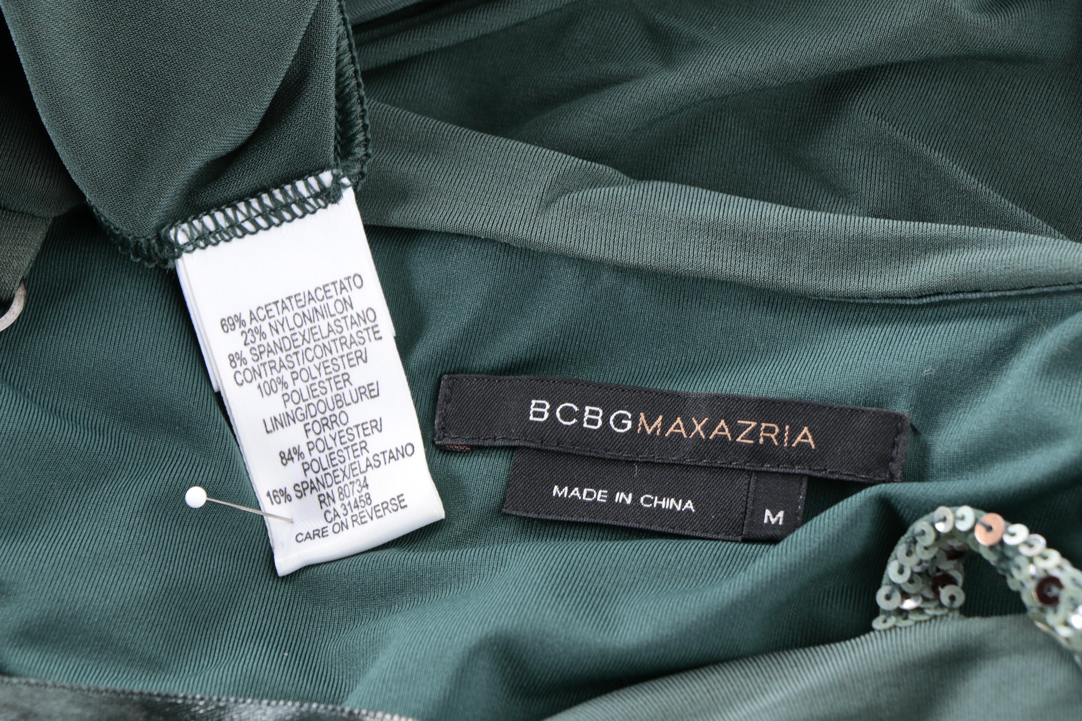 BCBG Max Azria Green Sleeveless Cocktail Dress
