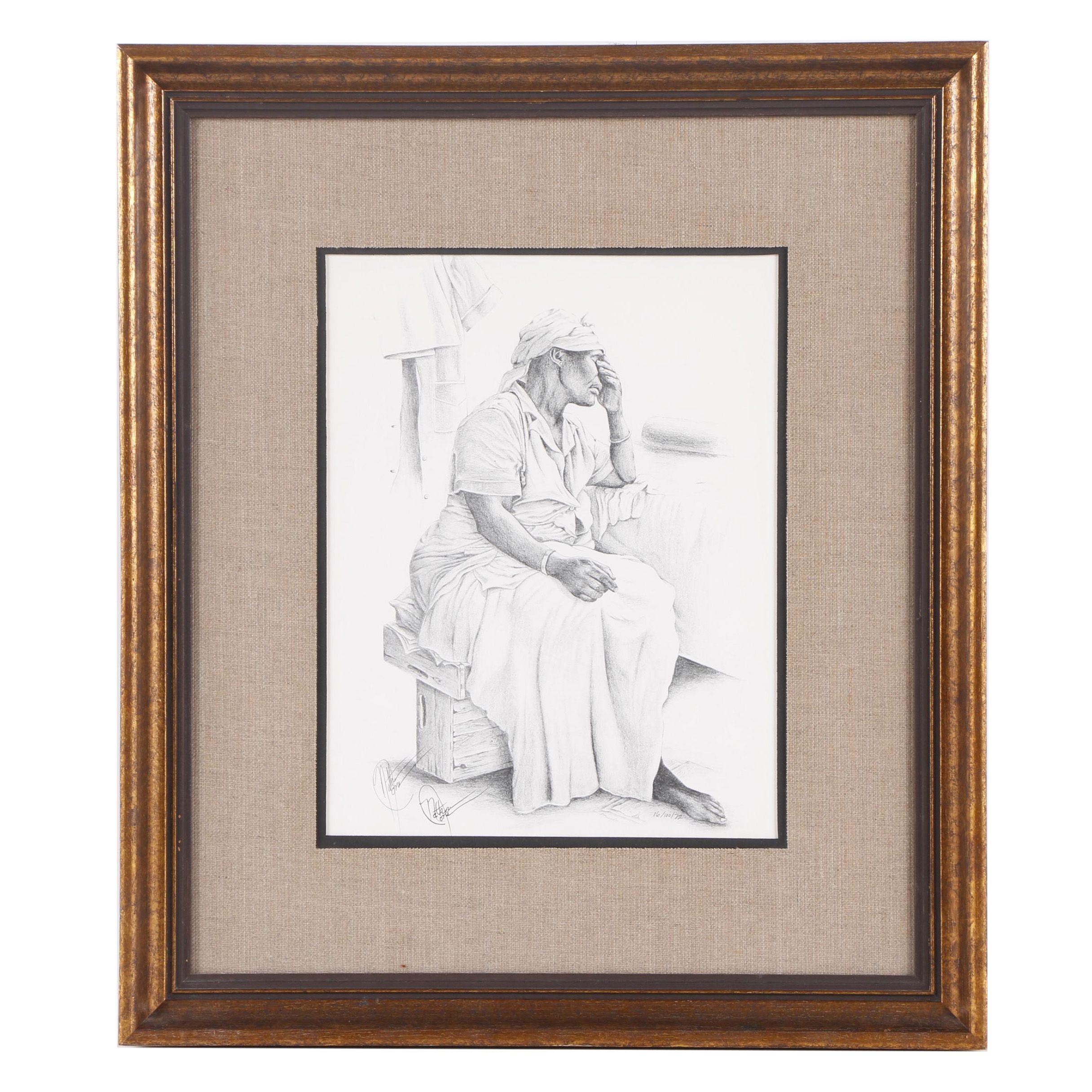 Nathan Jones Halftone Print of a Woman