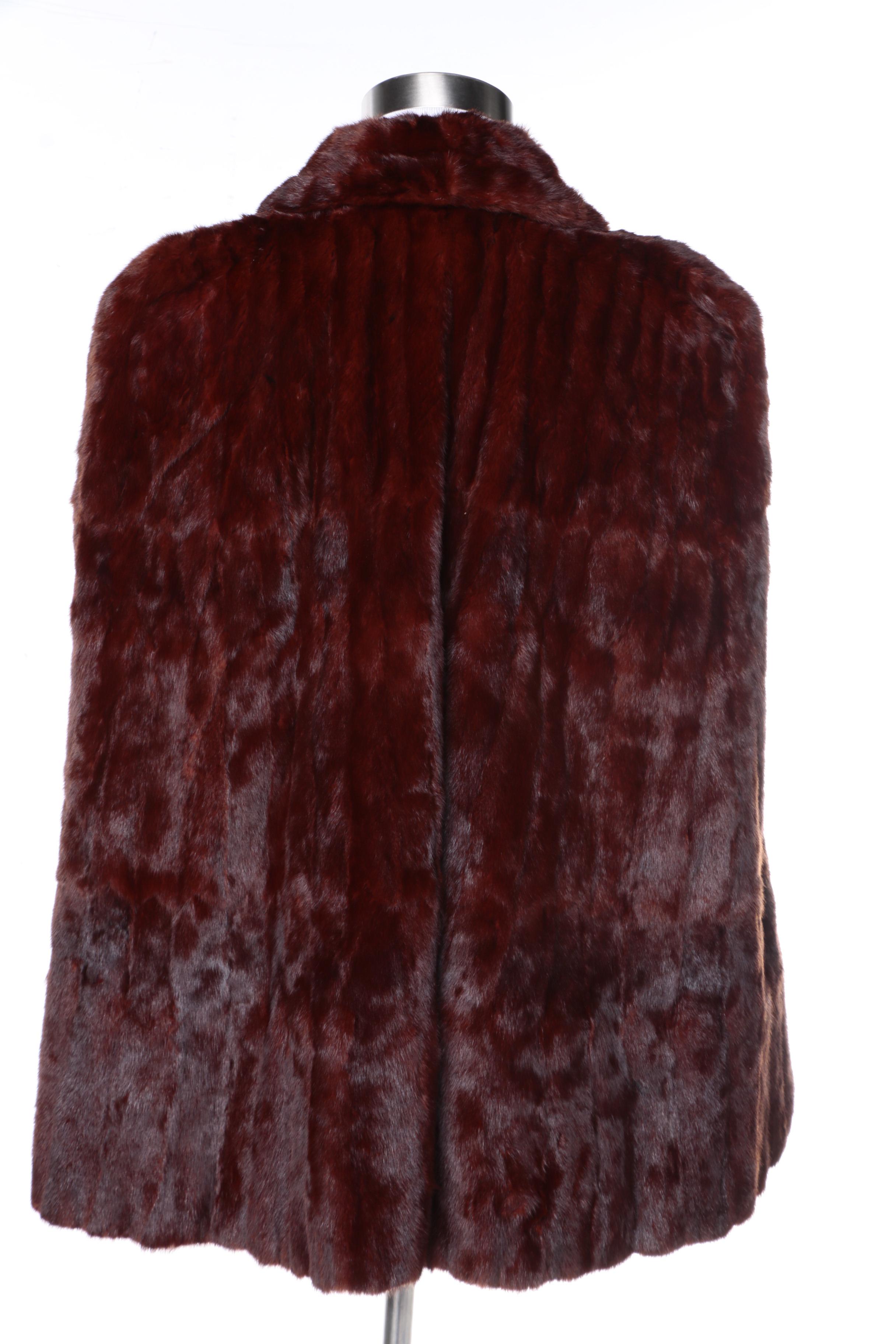 Kelly Smith Furs Dyed Rabbit Fur Capelet