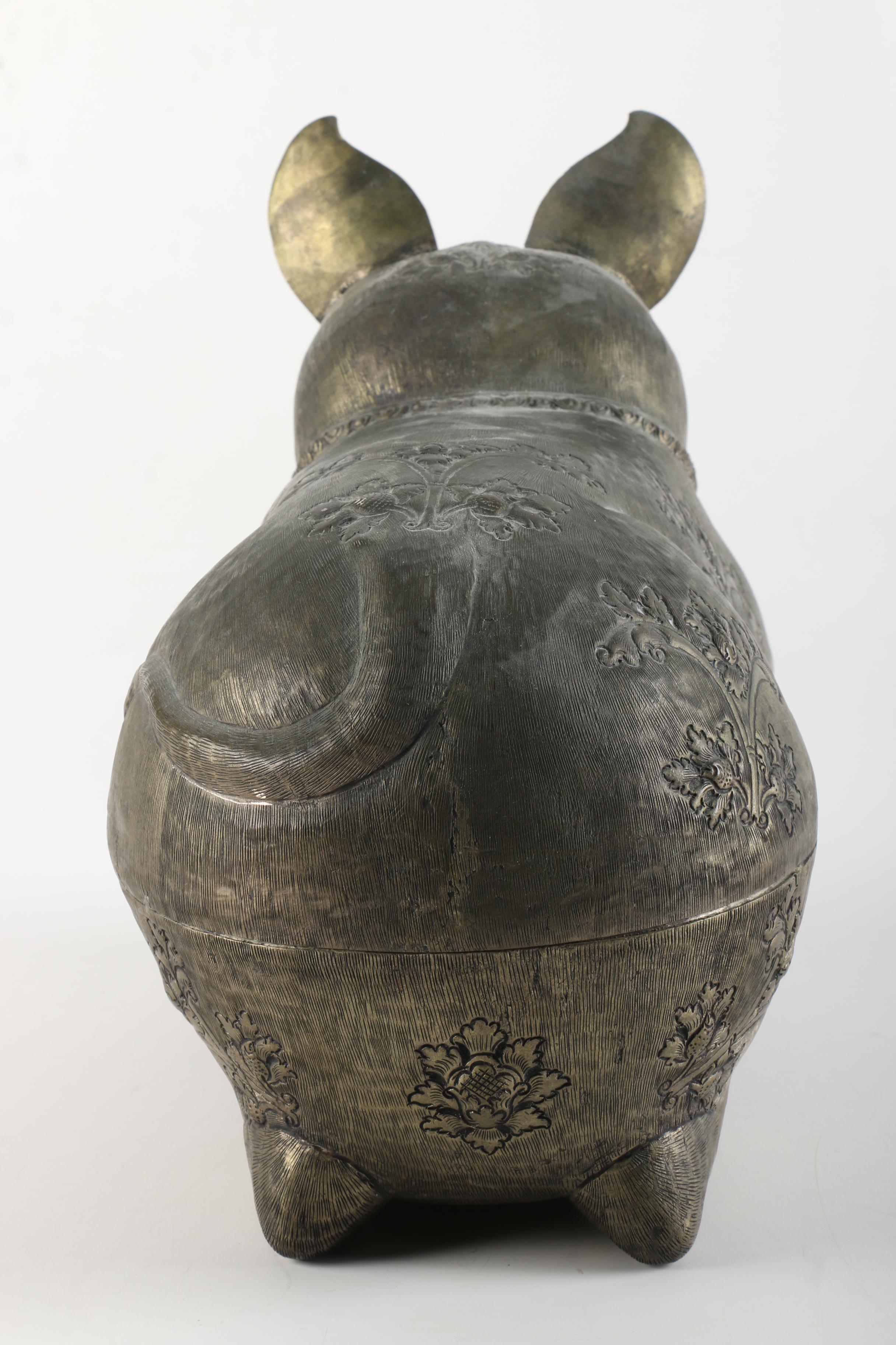 Silver Tone Metal Cat Trinket Box