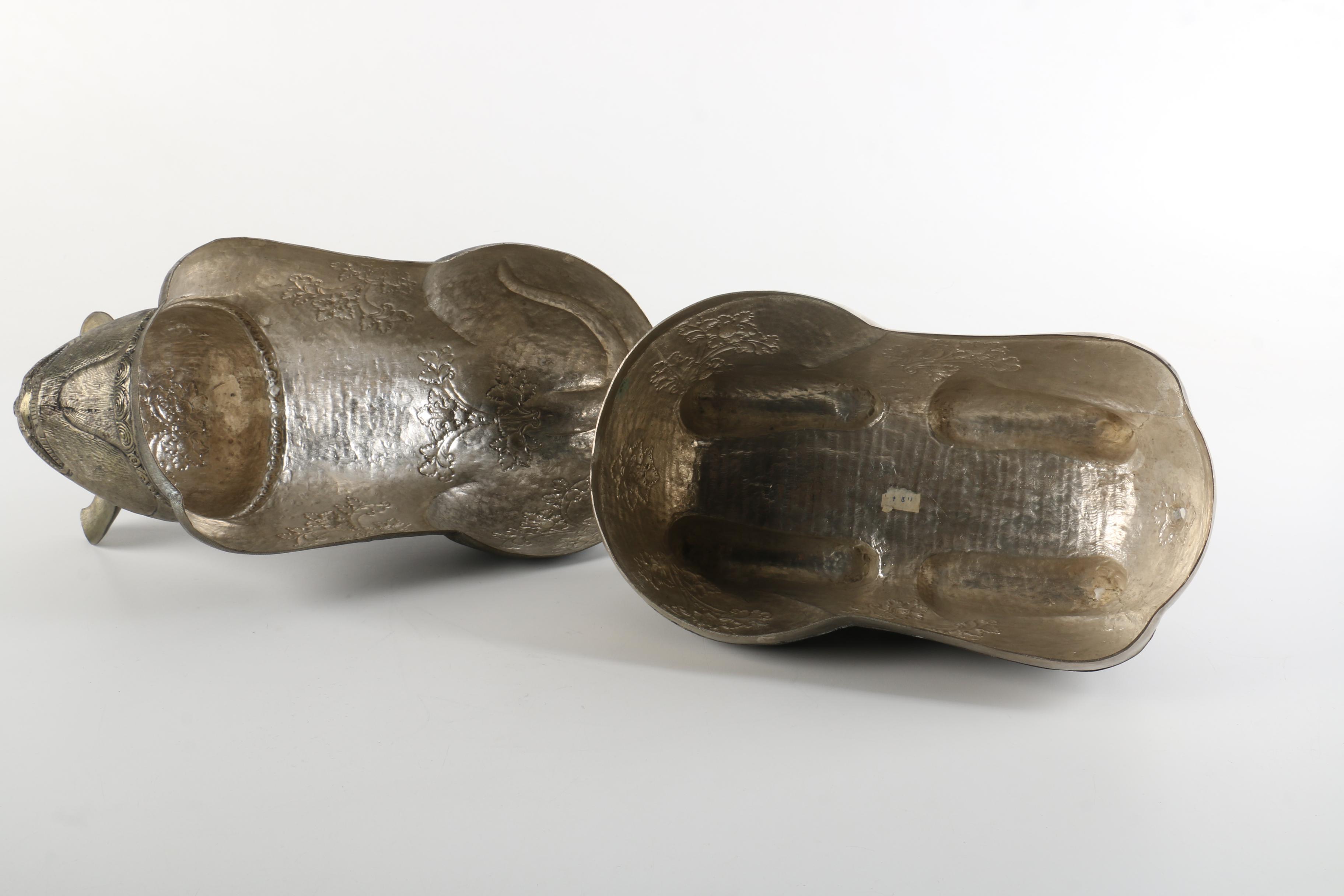 Silver Tone Metal Cat Trinket Box